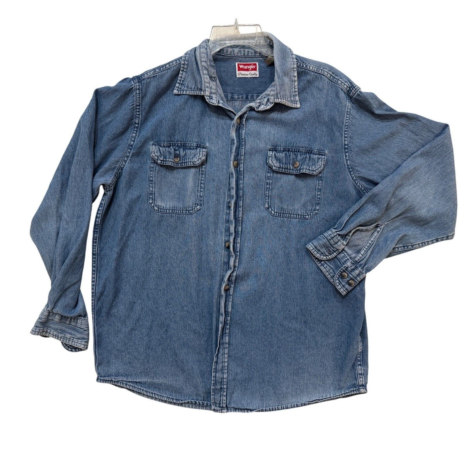 Wrangler Vintage Wrangler Denim Shirt Mens L Premium 90s Western Size US L / EU 52-54 / 3 - 1 Thumbnail