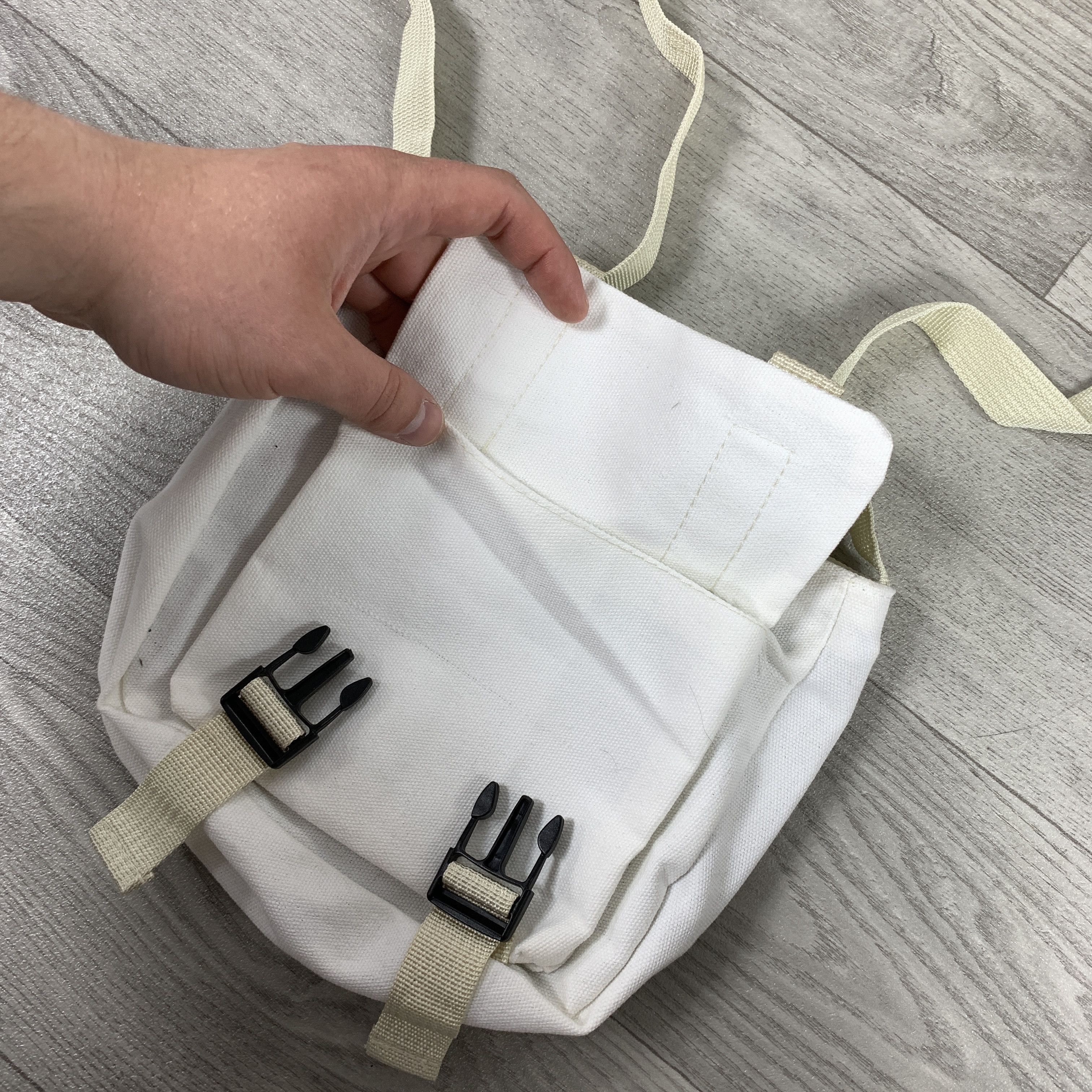Vintage Vintage Basic White Cotton Cargo Crossbody Unisex Bag Size ONE SIZE - 5 Thumbnail