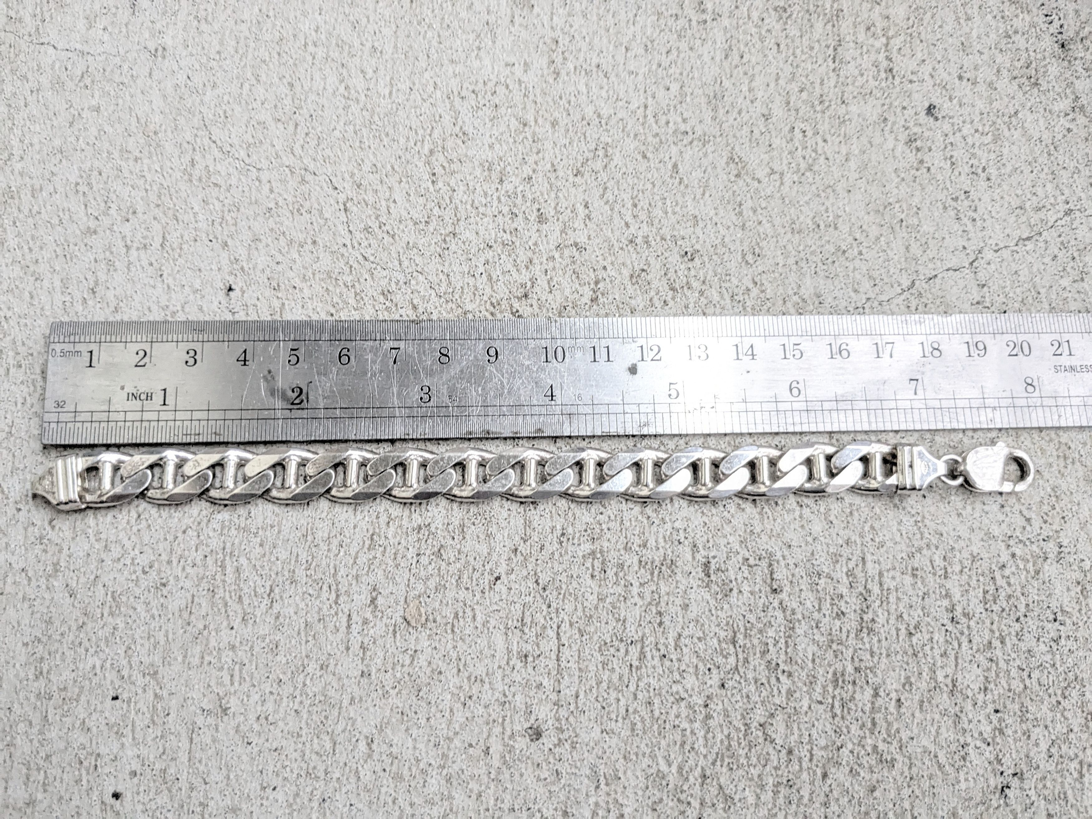 Jewelry Vintage Sterling Silver Bracelet Mariner Chunky Thick Punk Size ONE SIZE - 11 Thumbnail