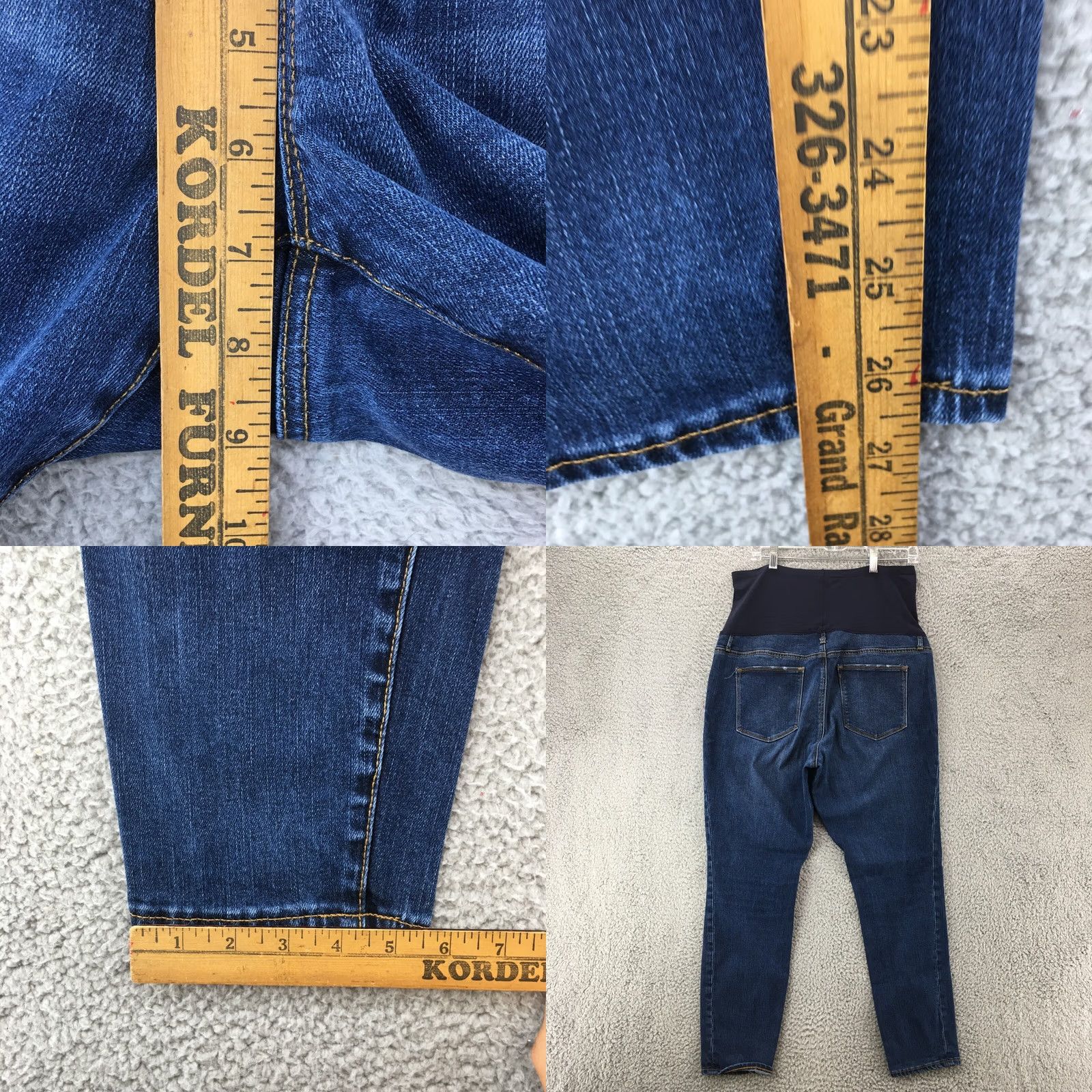 Gap Gap Maternity Jeans Womens 32 Blue Denim Mid Rise Over Bump Band Stretchable Jeans Size 24" / US 00 / IT 34 - 8 Thumbnail