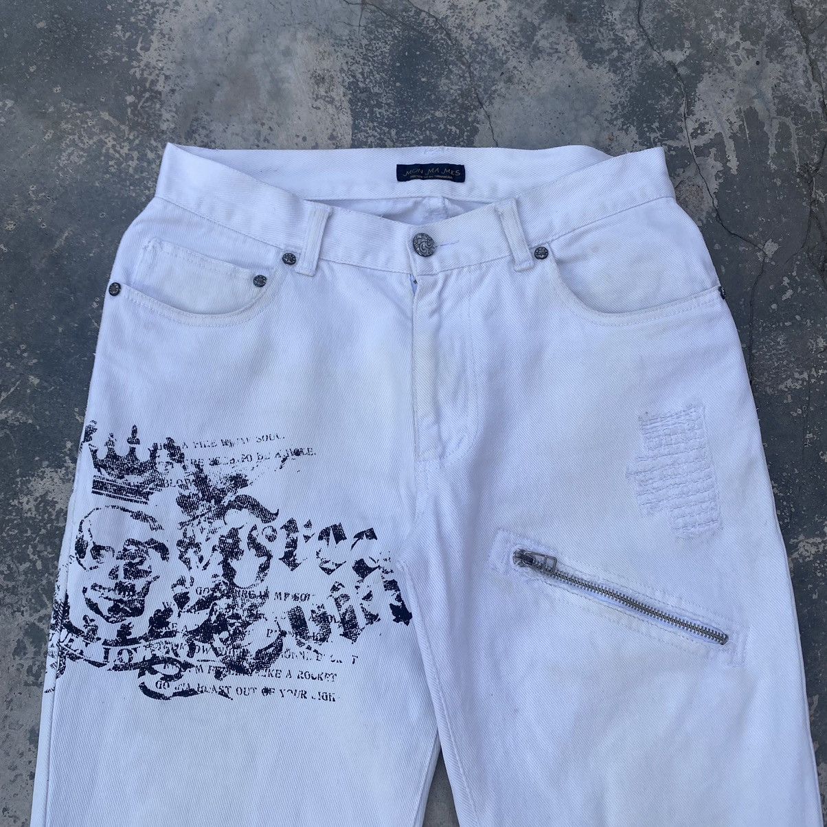 If Six Was Nine 🔥SHIMAMURA🔥 Punk Poem White Flare Size US 28 / EU 44 - 2 Thumbnail