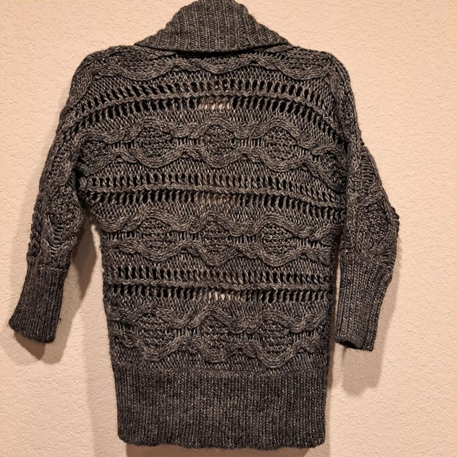 Express Express Y2K wool blend cable knit gray cardigan sweater XS Size XS / US 0-2 / IT 36-38 - 6 Thumbnail