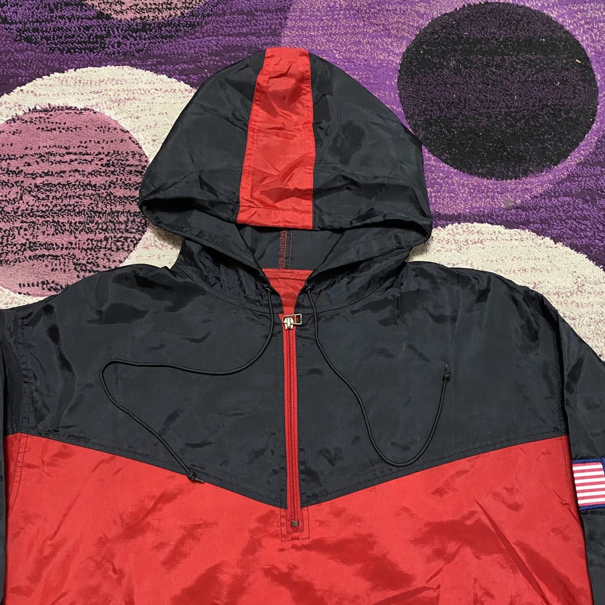 Champion Vintage Champion USA Athletic Red Nylon Windbreaker Jacket Size US M / EU 48-50 / 2 - 2 Thumbnail
