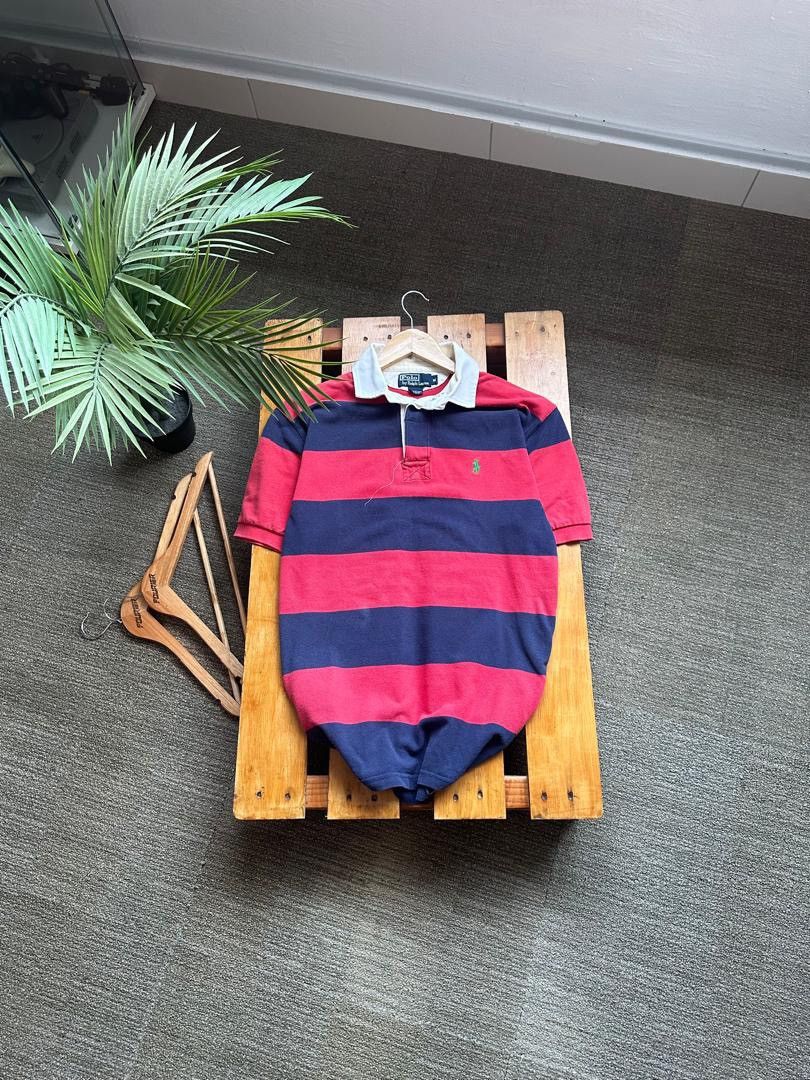Polo Ralph Lauren × Ralph Lauren × Vintage POLO RALPH LAUREN STRIPE RUGBY SHIRT SHORT SLEEVE Size US M / EU 48-50 / 2 - 1 Thumbnail