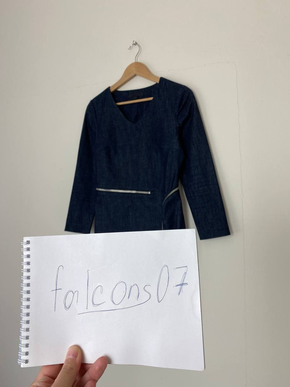 Alexander Wang Alexander Wang Denim Zipper V-Neck Midi Dress Size S / US 4 / IT 40 - 2 Thumbnail
