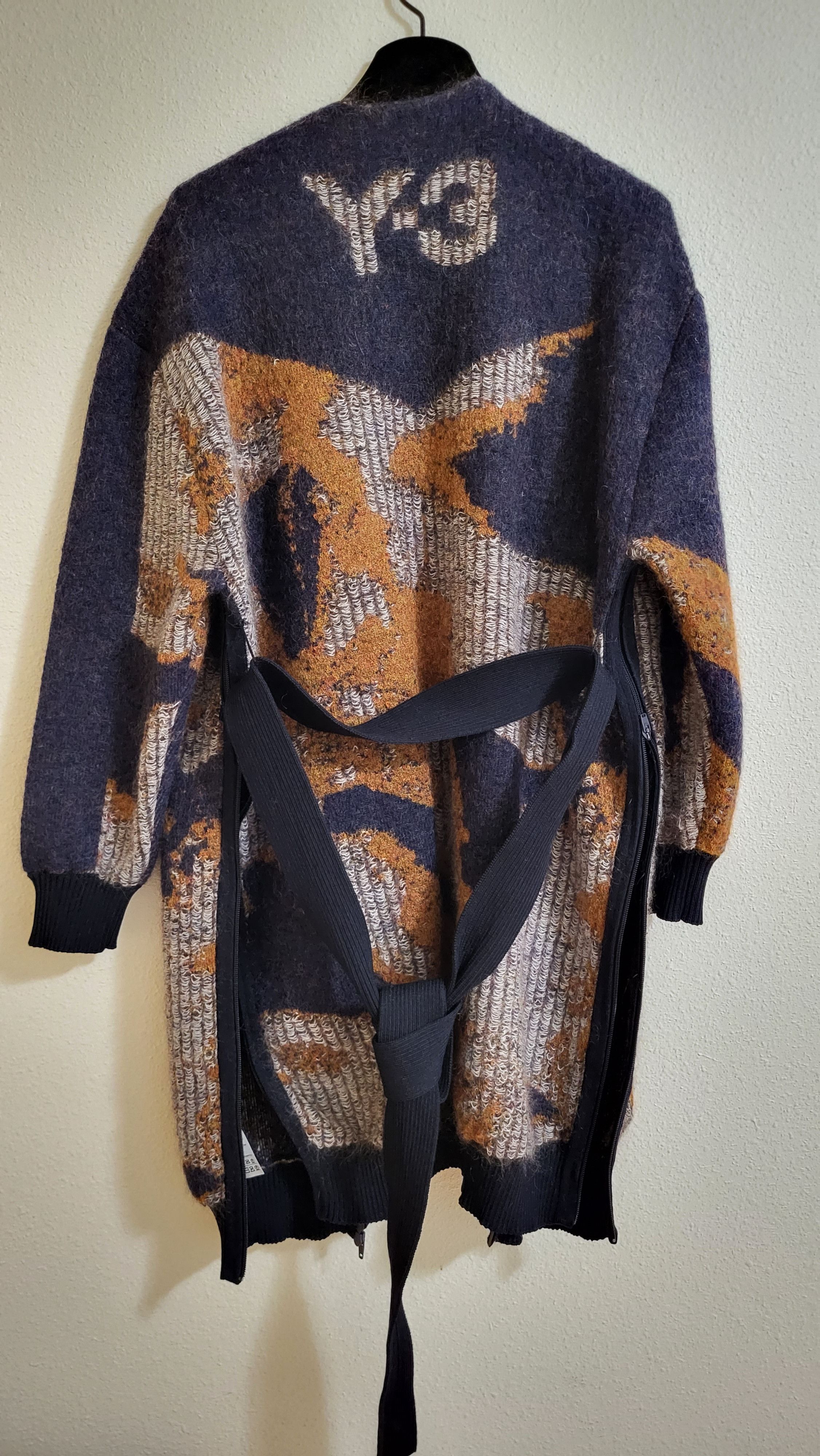 Y-3 × Yohji Yamamoto $400 Tonal Camo Wool Mohair Knit Cardigan Size US M / EU 48-50 / 2 - 3 Thumbnail