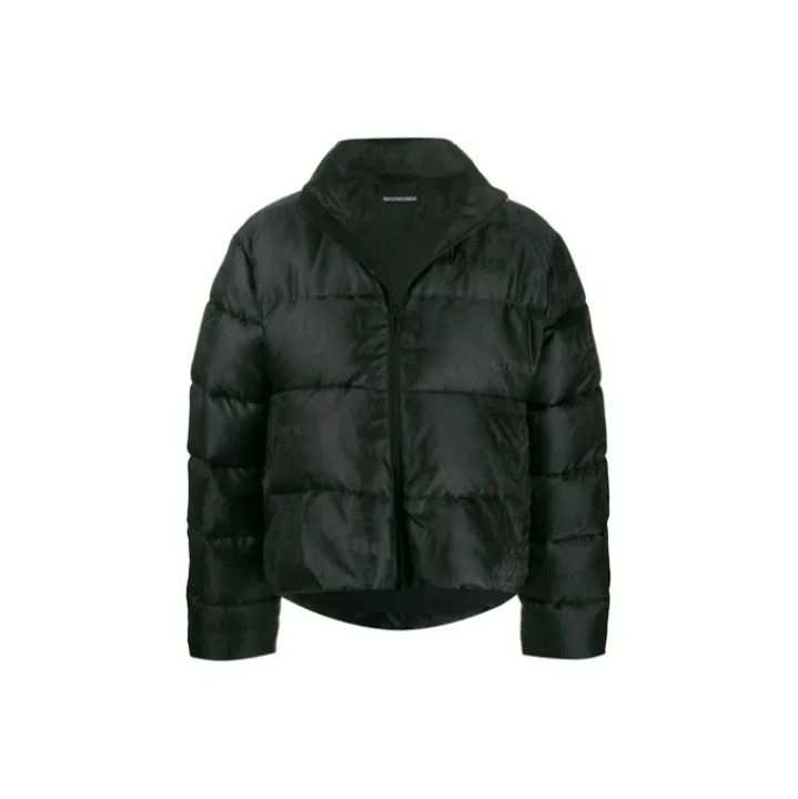 Balenciaga Balenciaga Black Logo Embroidered Puffer Jacket Size US L / EU 52-54 / 3 - 1 Thumbnail