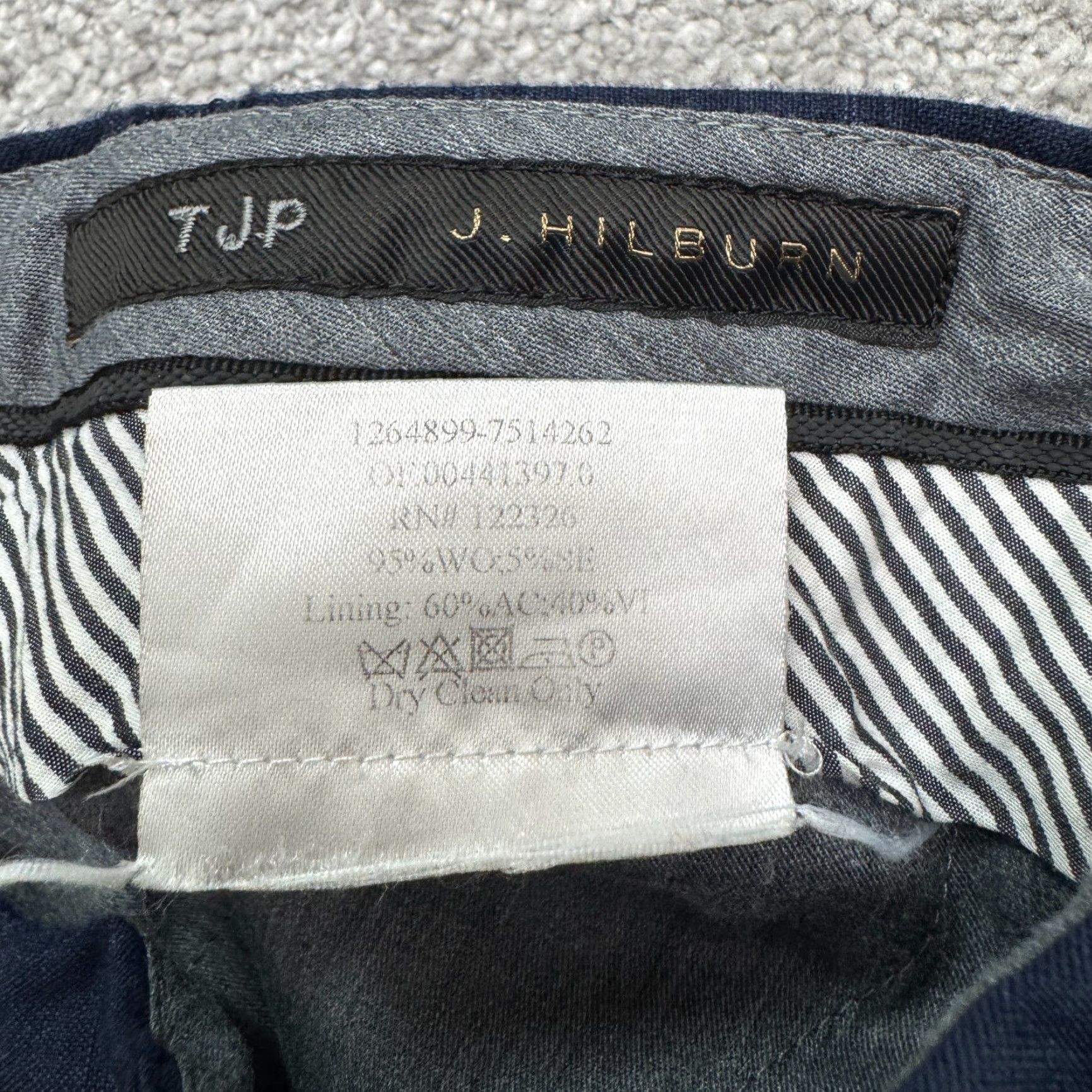 Vintage J. Hillburn Piana Super 170s Wool Silk 600 Dress Pants Men 34x28 Blue Windowpane Size US 34 / EU 50 - 7 Thumbnail