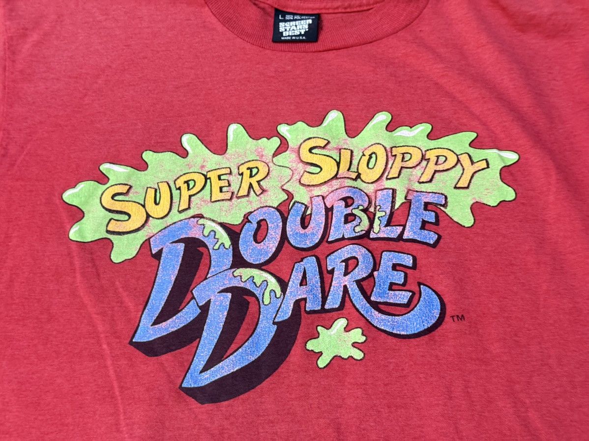 Vintage Vintage 80s 90s Nickelodeon Super Sloppy Double Dare Tee Size US L / EU 52-54 / 3 - 3 Thumbnail