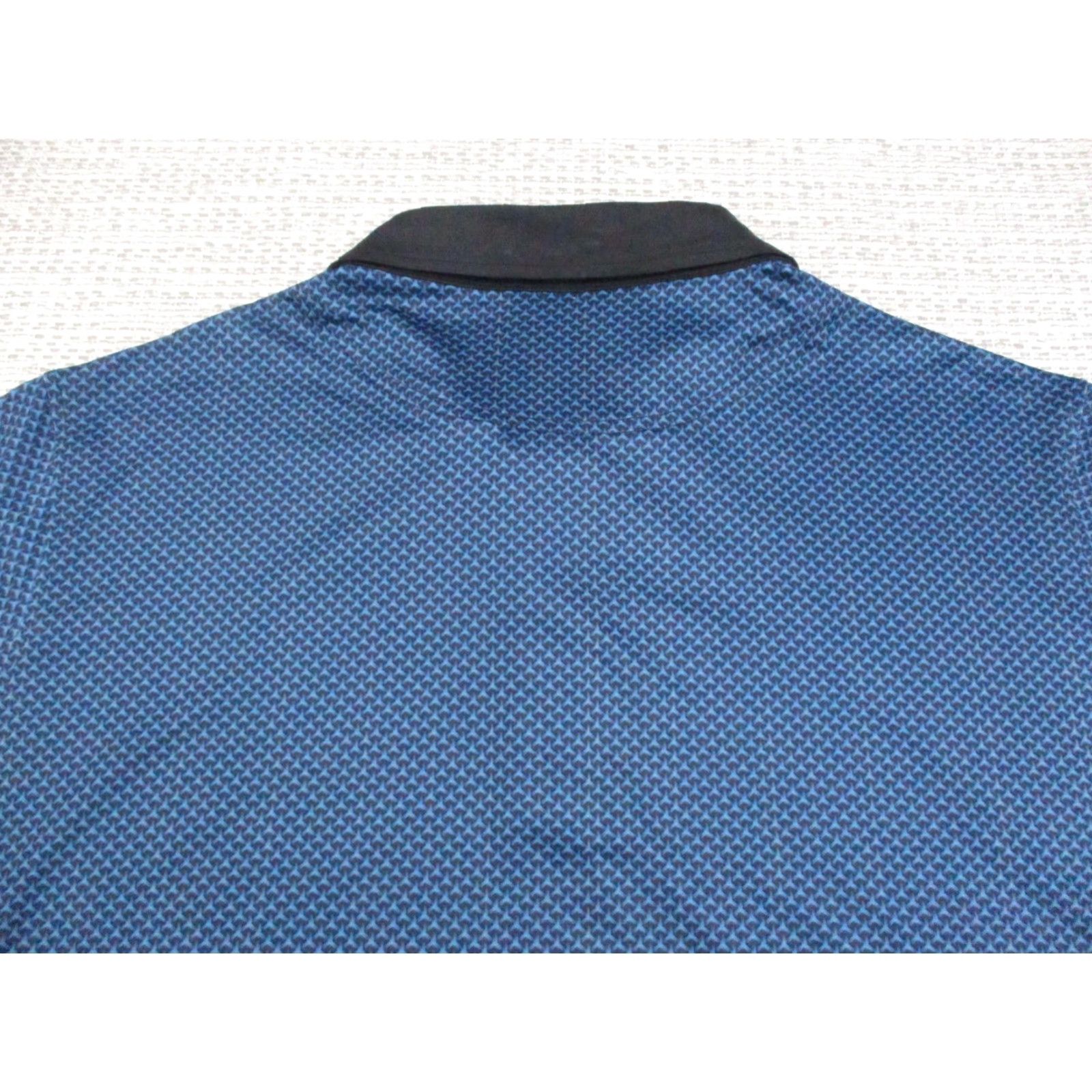 Vintage DEOLAX Polo Shirt Mens XXL Blue Geometric Print Short Sleeve Collar Golf Casual Size US XXL / EU 58 / 5 - 7 Thumbnail