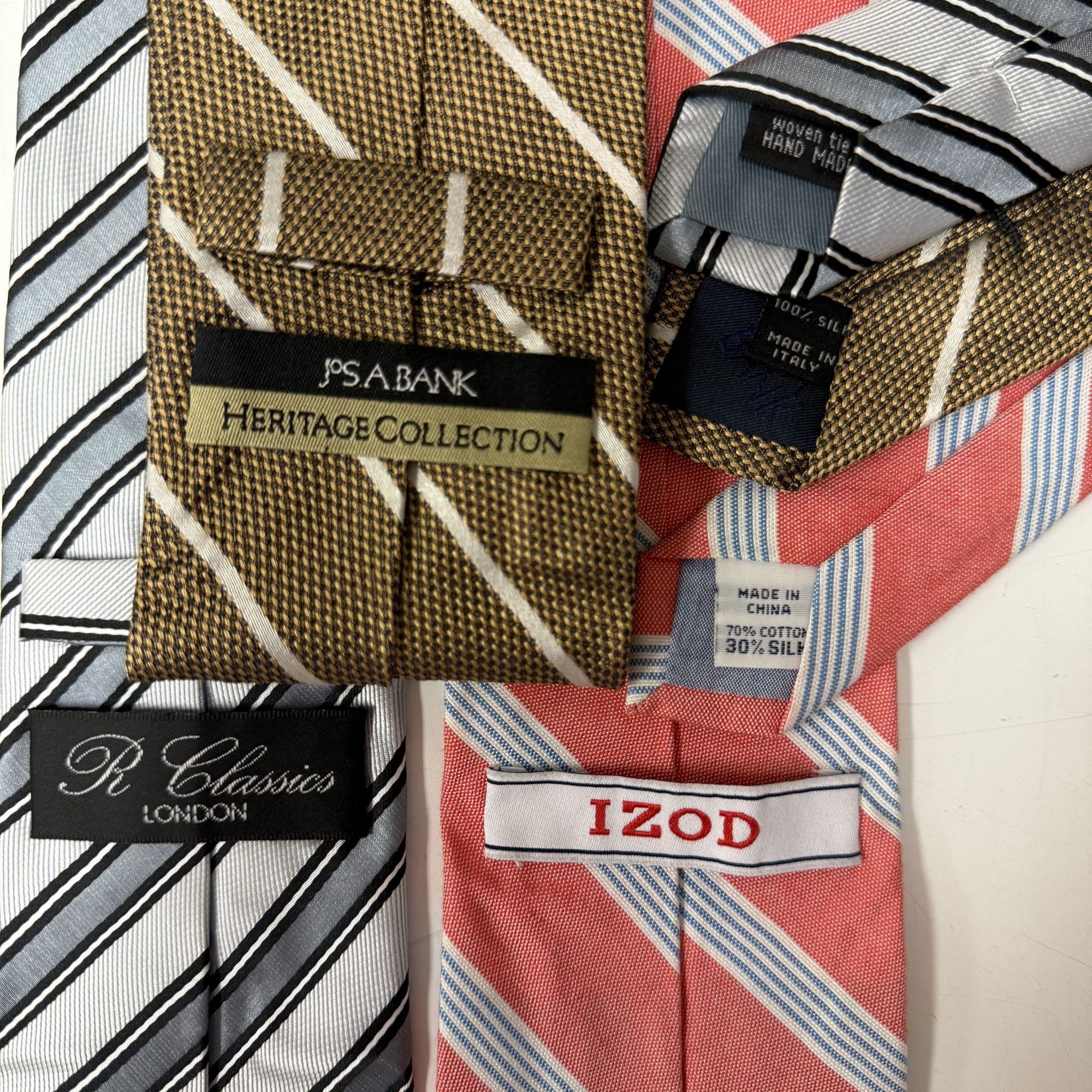 Jos. A. Bank 3 pc Designer SKINNY Necktie LOT Silk MODERN Stripe Ties Size ONE SIZE - 2 Thumbnail