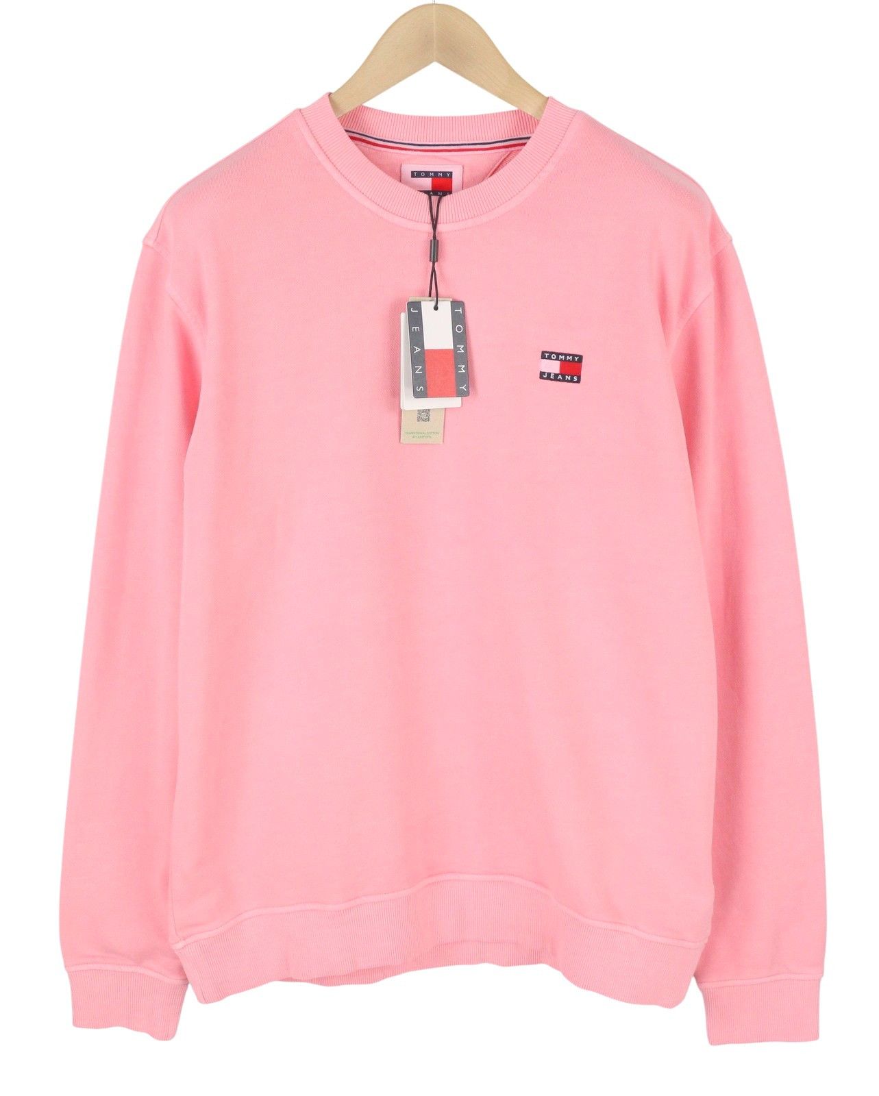 Tommy Hilfiger L Pink Crew Logo Sweatshirt 87393 Size US L / EU 52-54 / 3 - 1 Thumbnail
