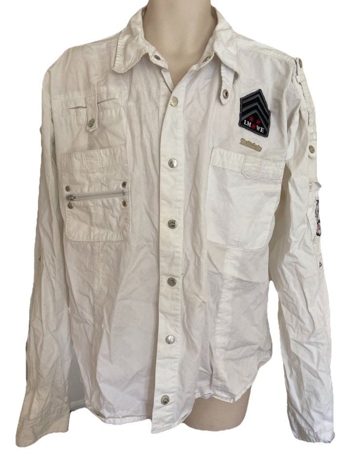 Live Mechanics Super rare 2000s Vintage Live Mechanics White Shirt 3XL/ 3TG Size US XXL / EU 58 / 5 - 1 Thumbnail