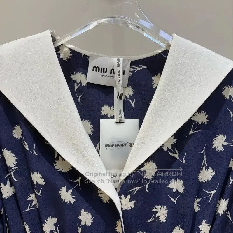 Miu Miu Miu Miu Floral Logo Short Sleeve Dress . Size S / US 4 / IT 40 - 3 Thumbnail