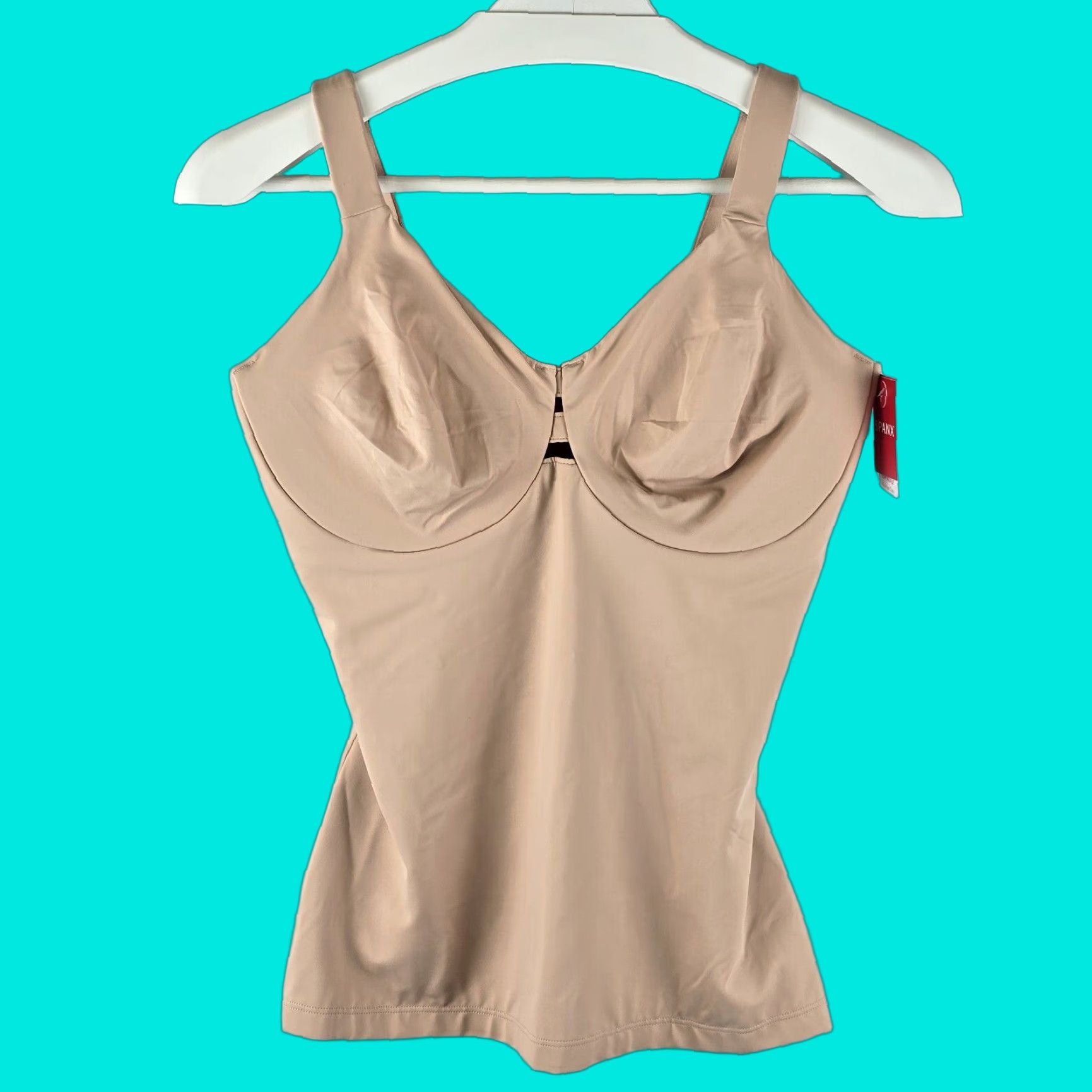 Vintage Spanx 34Ddd Low Profile Minimizer Bra Cami Champagne Beige Style 10317R Shapewear Womens