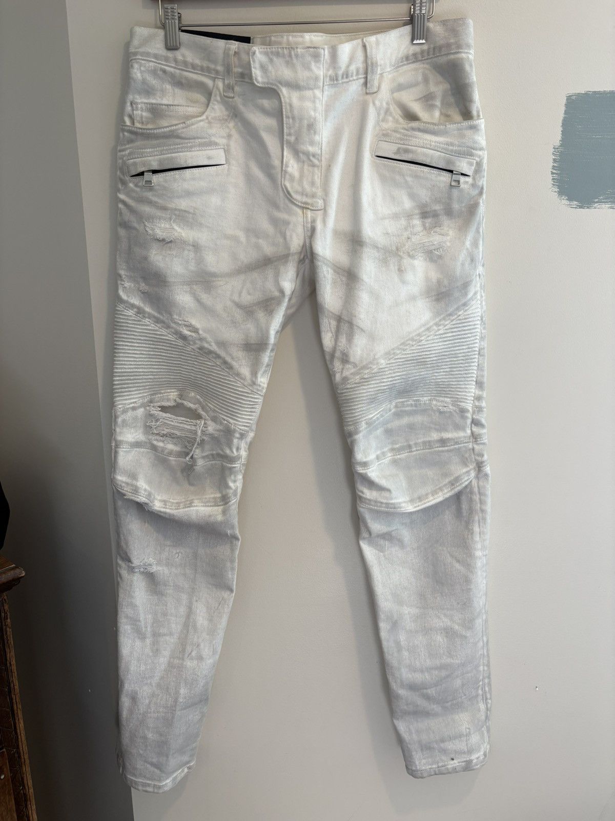 Balmain Distressed Balmain Biker Denim Size US 36 / EU 52 - 1 Thumbnail