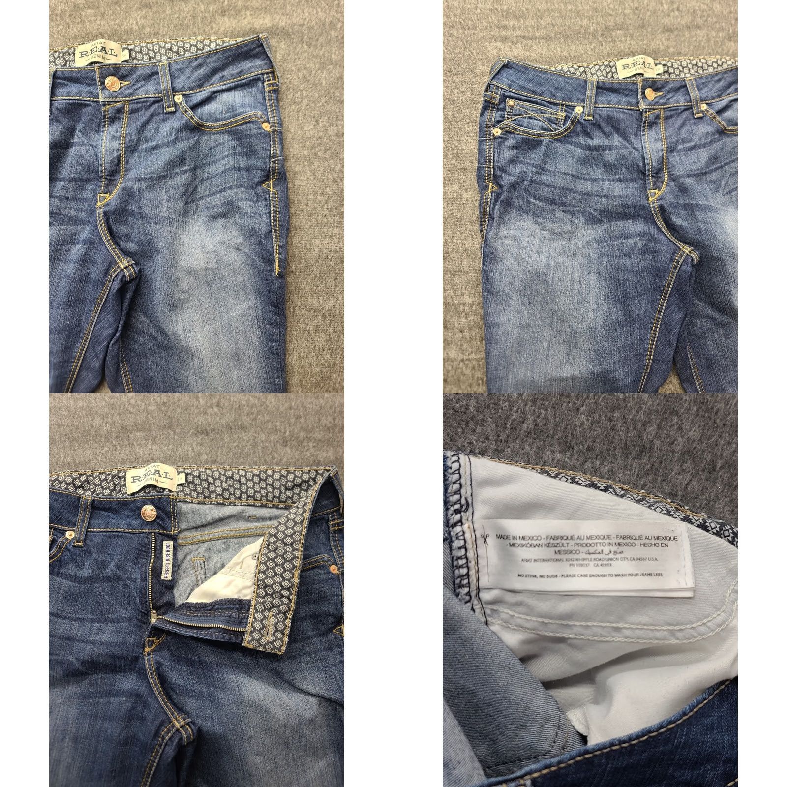 Ariat Ariat Rosa Jeans Womens 33x31 Slim Fit Bootcut Stretch Denim Blue 5-Pocket Mid Rise Size 24" / US 00 / IT 34 - 8 Thumbnail