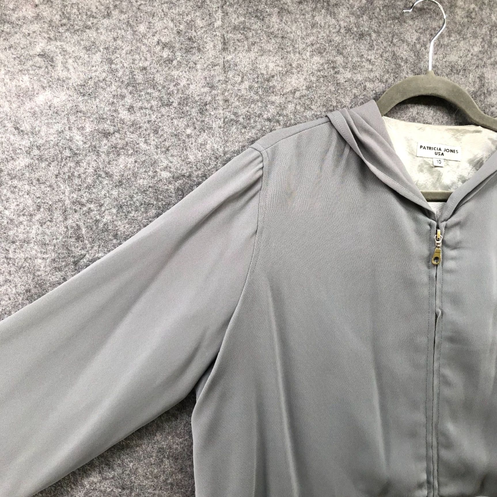 Vintage VINTAGE Patricia Jones Minimalist Hoodie Full Zip Womens Sz 10 Gray Lightweight Size L / US 10 / IT 46 - 6 Thumbnail