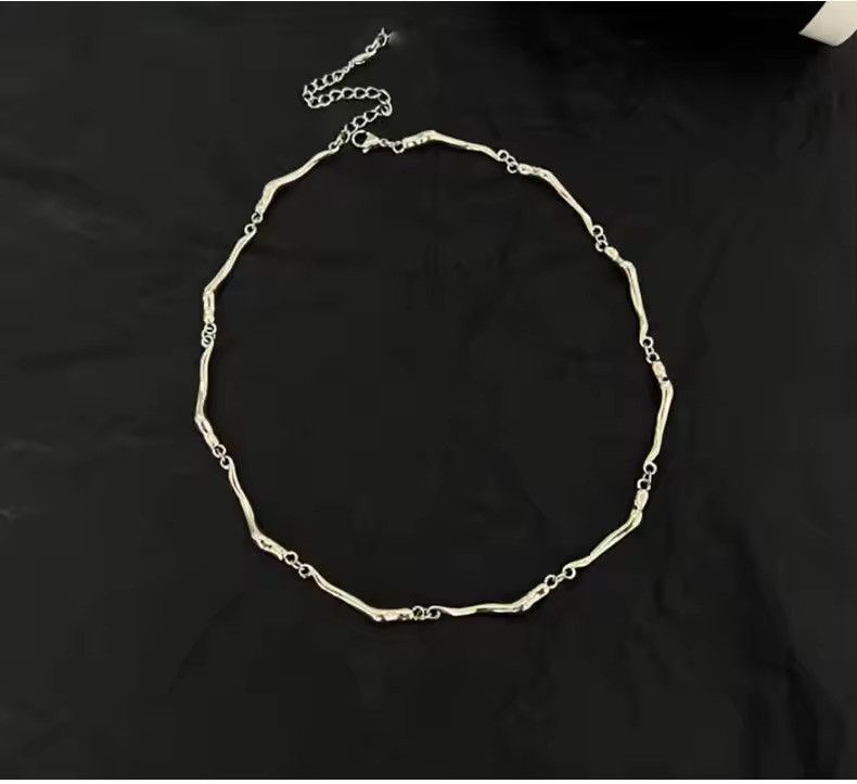 Jewelry New Irregular Wave Shape Chain Men Necklace Size ONE SIZE - 3 Thumbnail