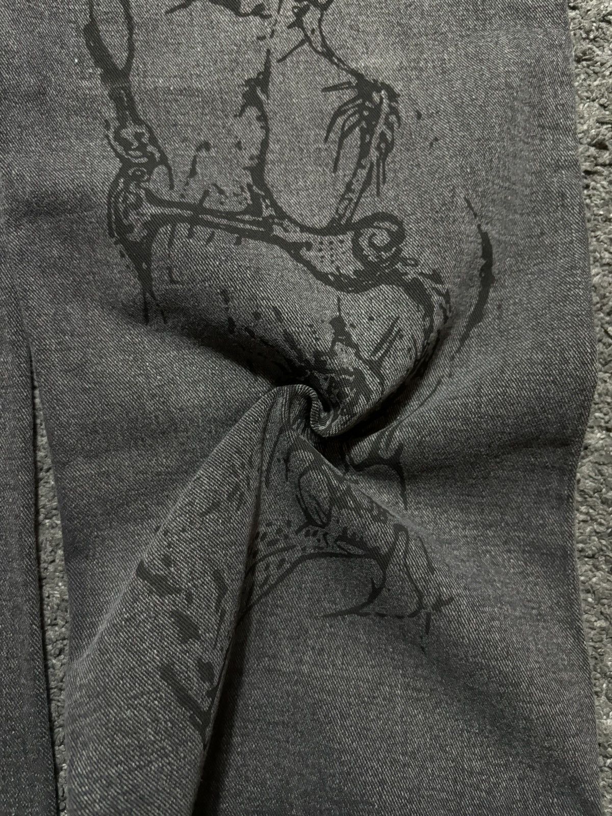 Vintage Vintage wide leg rare gray black fossile baggy jeans denim Size US 33 - 18 Thumbnail