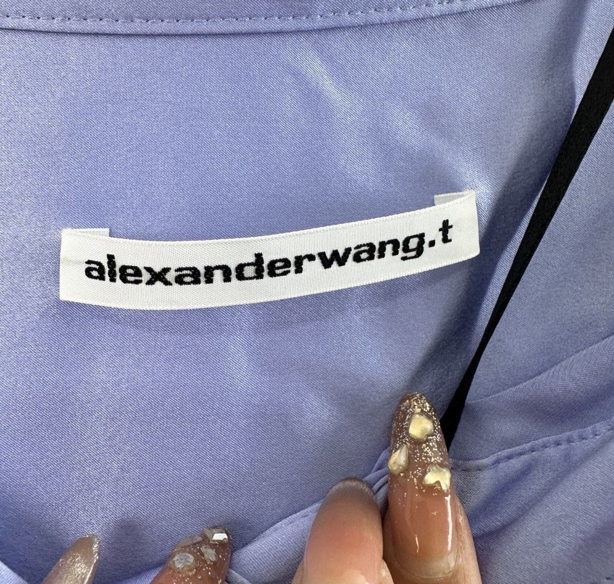 Alexander Wang Alexander Wang Blue Rhinestone Letter Cami Shirt K12 Size S / US 4 / IT 40 - 4 Thumbnail