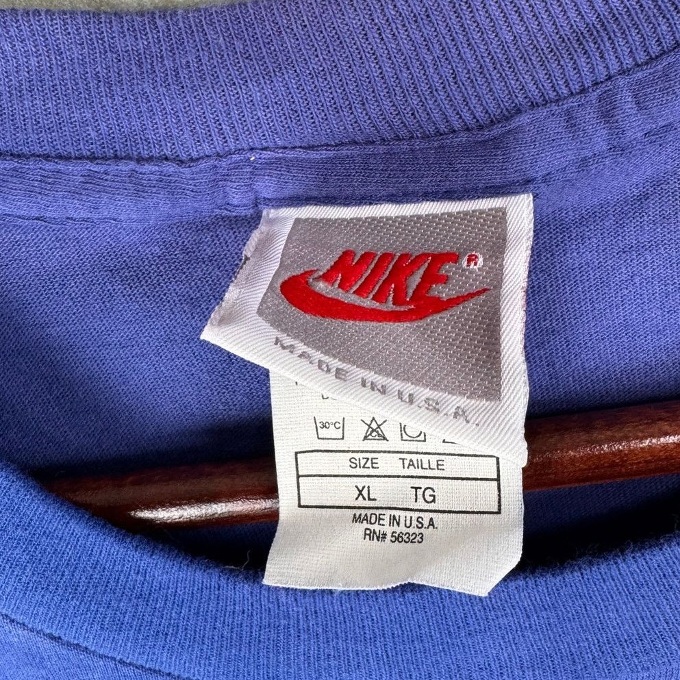 Nike × Vintage Vintage 80s Nike T Shirt Sz XL Blue Just Do It Gray Tag Size US XL / EU 56 / 4 - 3 Thumbnail
