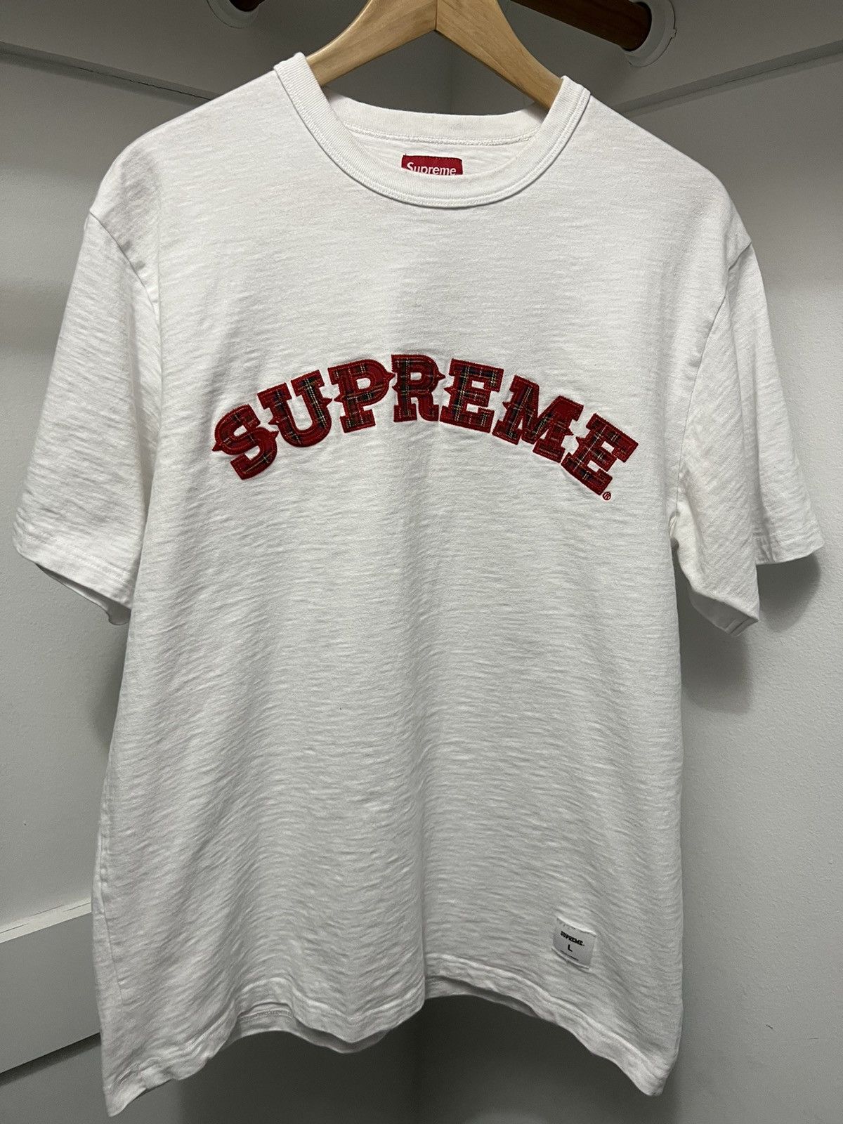 Supreme plaid hot sale applique