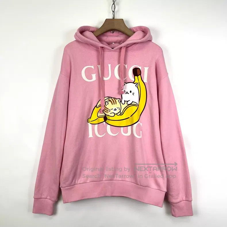 Gucci Gucci Pink cat banana print sweatshirt Size XS / US 0-2 / IT 36-38 - 1 Thumbnail