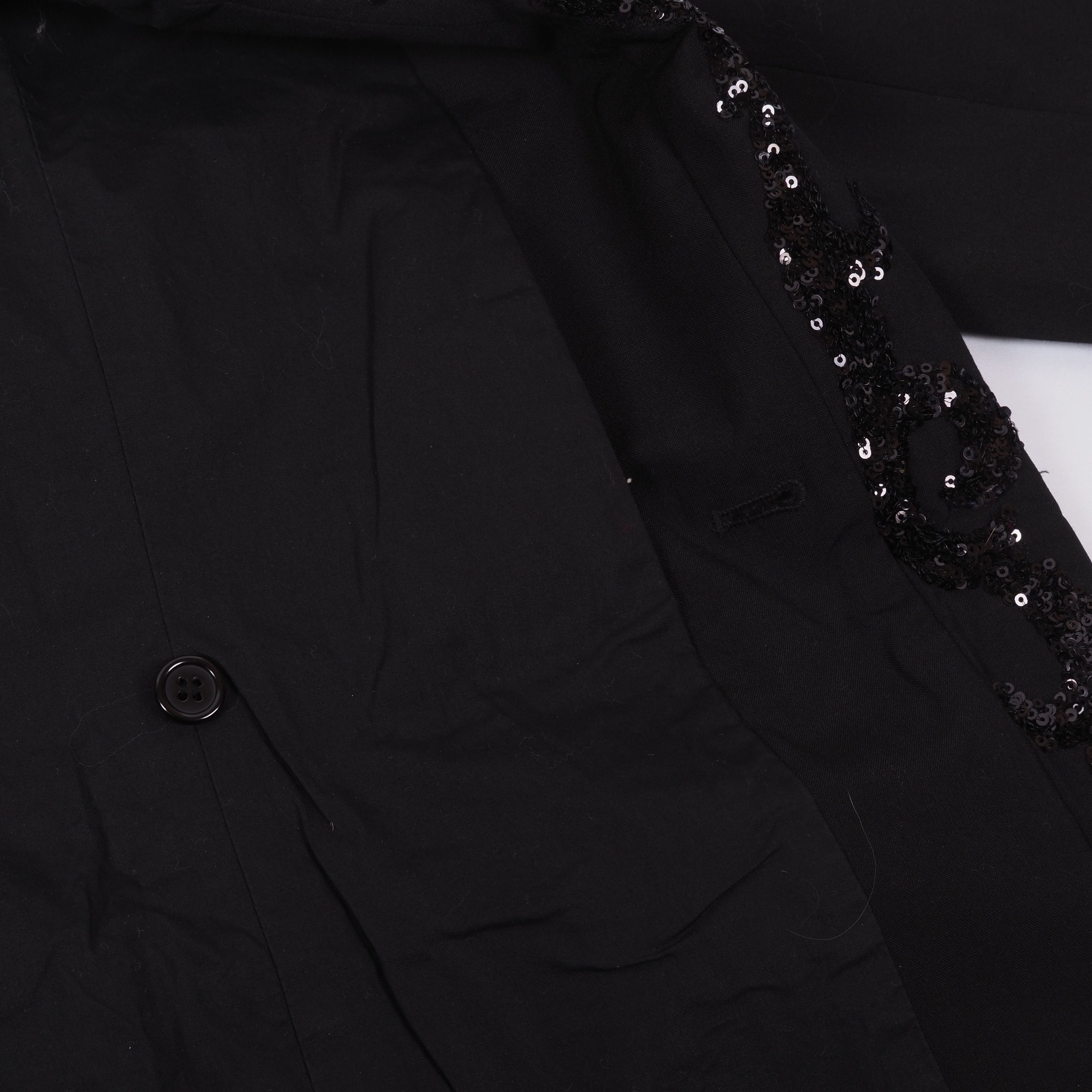 Helmut Lang Helmut Lang Vintage Black Asymmetric Sequin Blazer Jacket Size S / US 4 / IT 40 - 11 Thumbnail