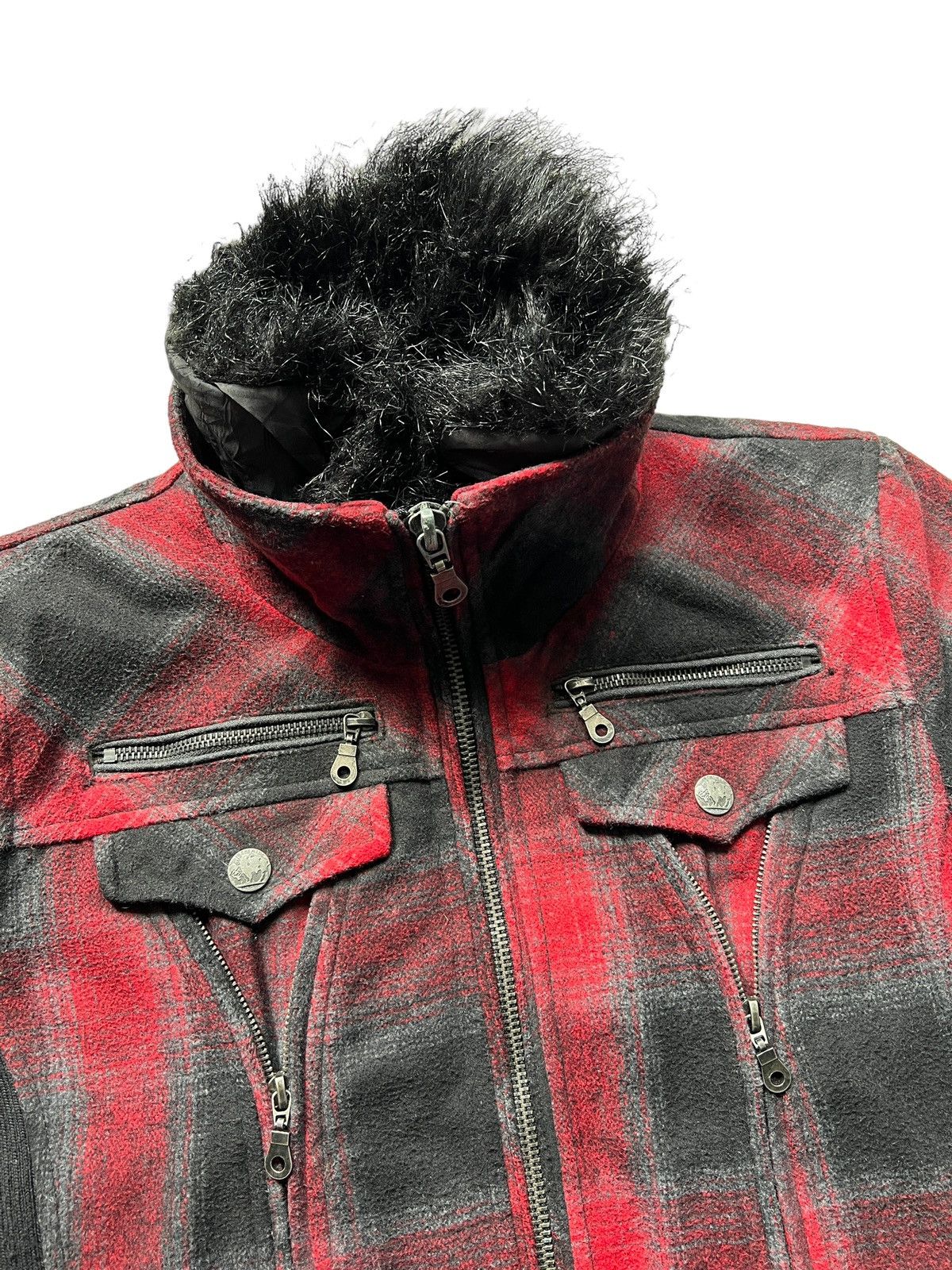 In The Attic In The Attic Tartan Fur Punk Jacket Size US M / EU 48-50 / 2 - 7 Thumbnail