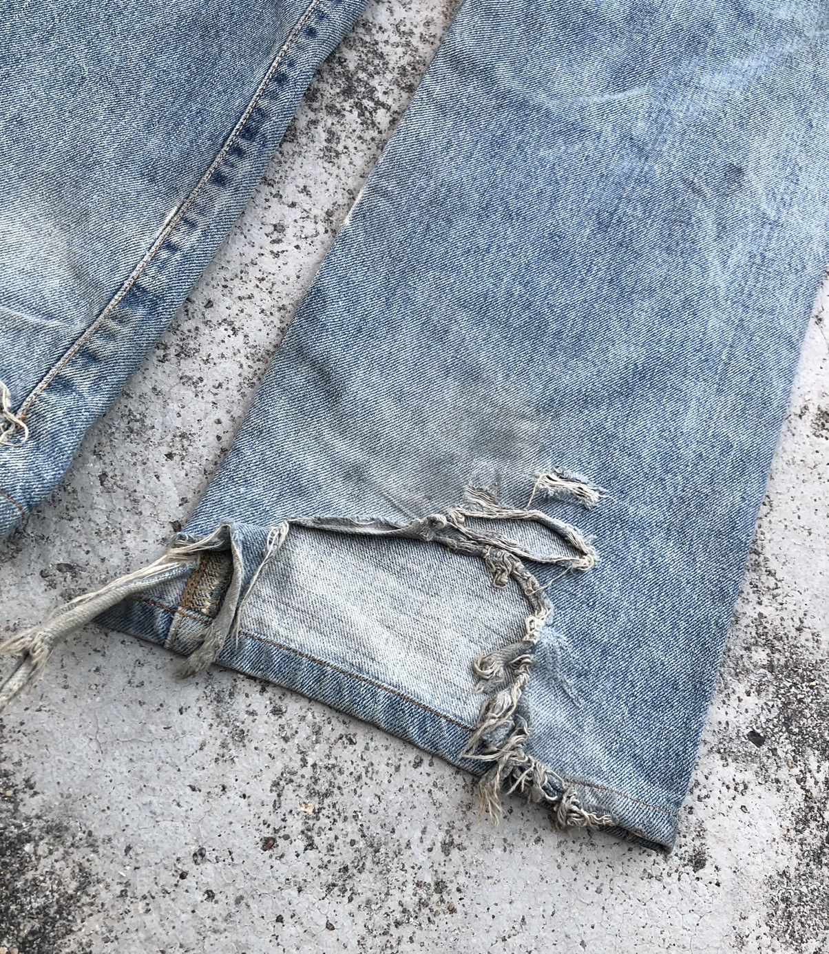 Edwin WIDE LEG DAMAGED VINTAGE EDWIN SELVEDGE DENIM Size US 29 - 9 Thumbnail