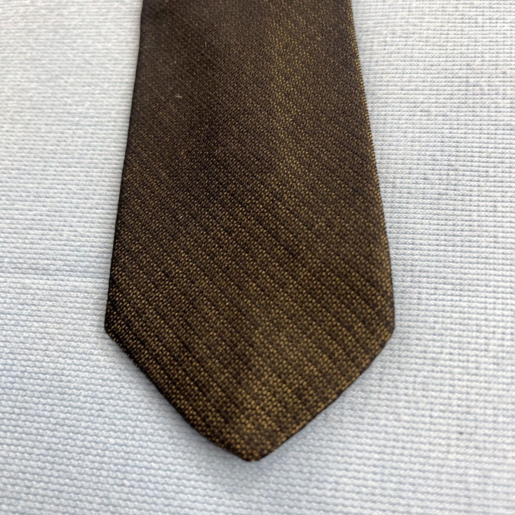 MCM VTG Julliard Skinny Tie MCM Woven Silk Slim Necktie Dark Gray Green 1.6x55 Charcoal Green, Vintage, Designer, Mens, One Size, Silk, Necktie Size ONE SIZE - 3 Thumbnail