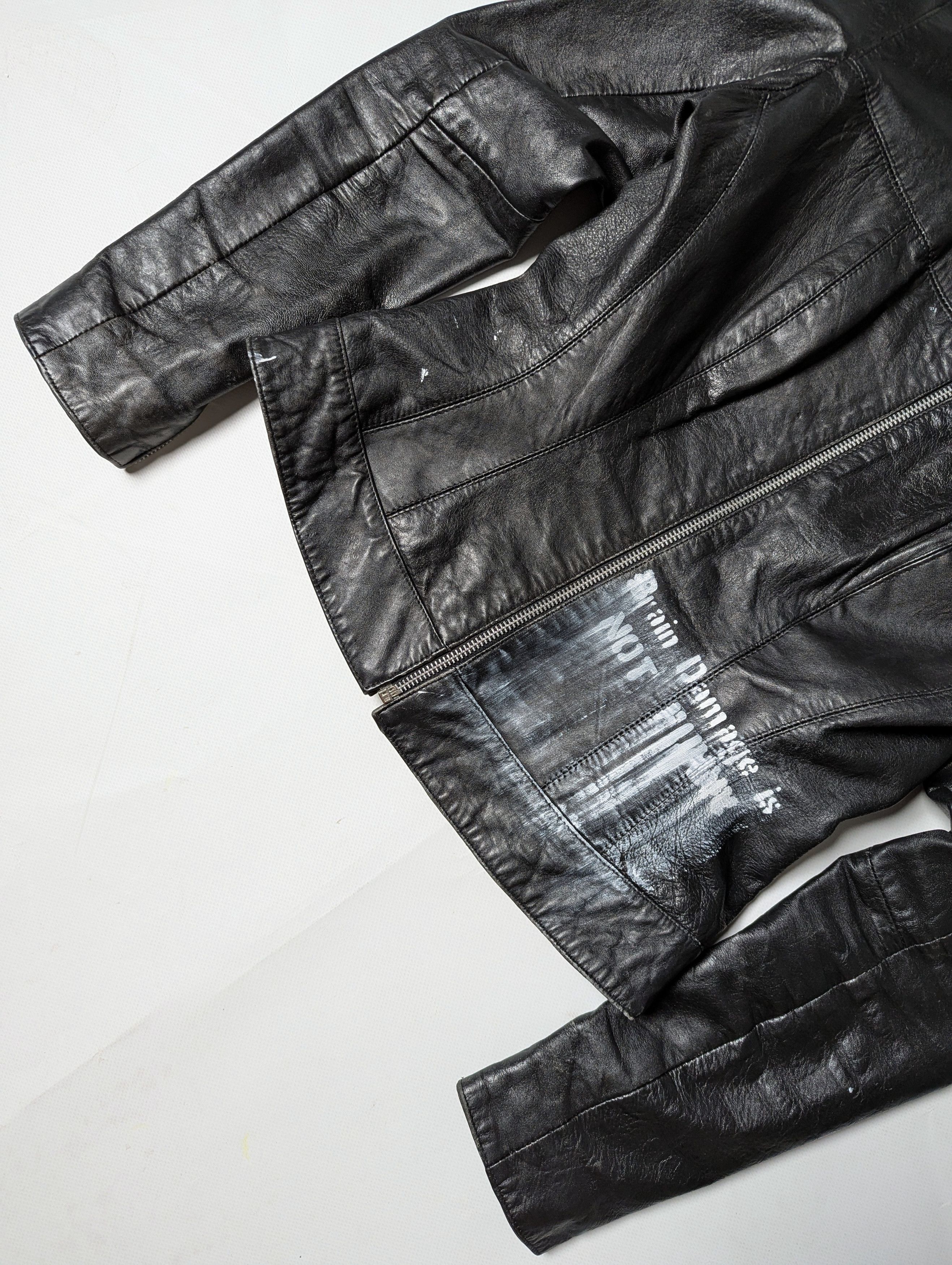 Leather 00s Fitted Handprinted Leather Jacket Size M / US 6-8 / IT 42-44 - 9 Thumbnail