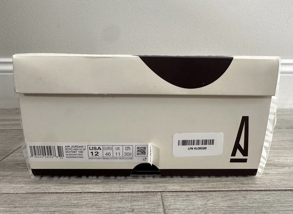 A Ma Maniere × Jordan Brand A Ma Maniere Air Jordan 1 Retro High Sail Burgundy 12 Used Size US 12 / EU 45 - 11 Thumbnail