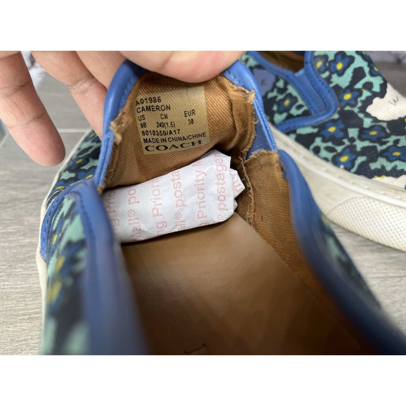 Coach Coach Cameron A01986 Aqua Blue Floral Fabric Slip Ons Shoes Size US 8 / IT 38 - 6 Thumbnail