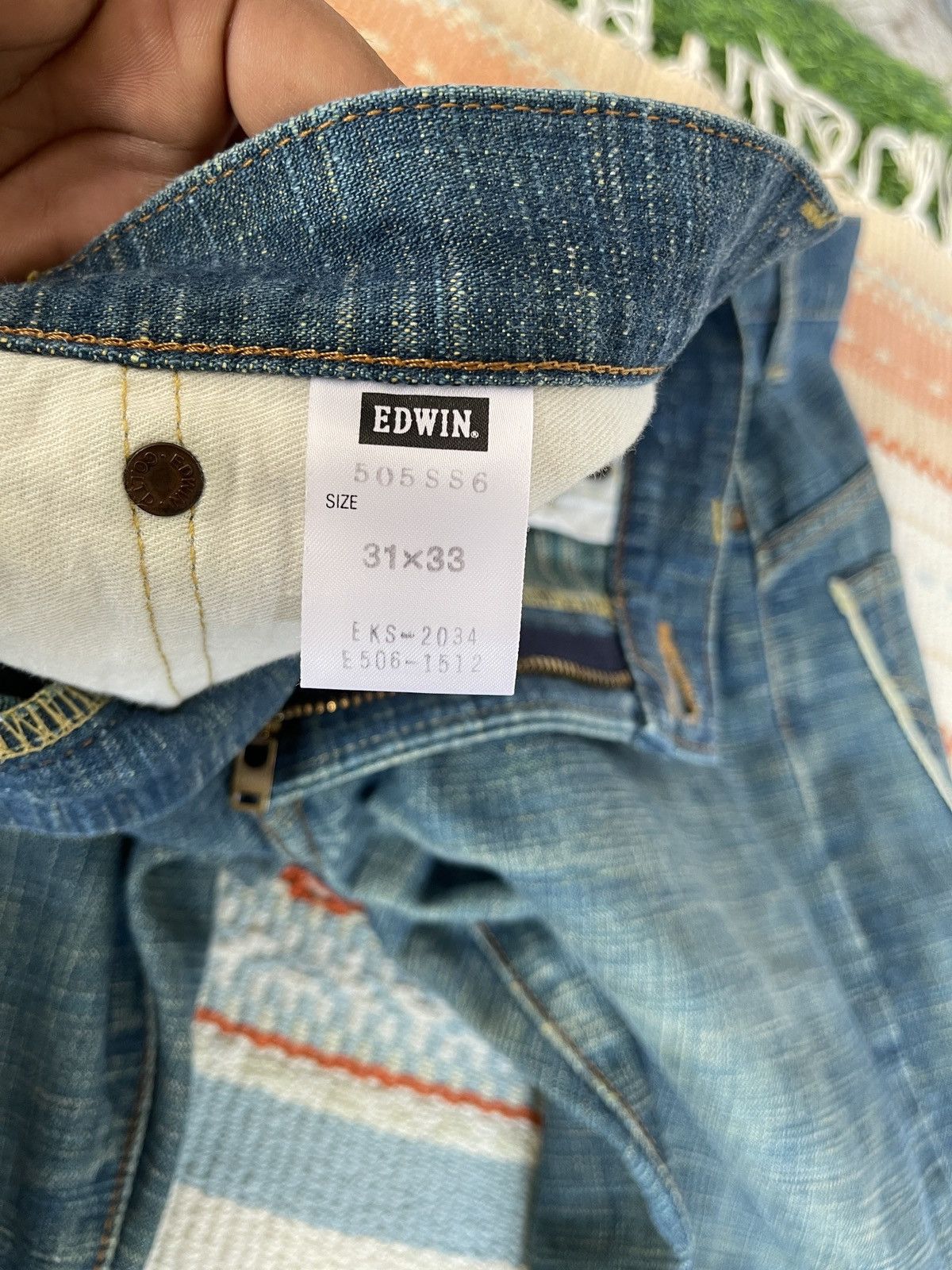 Edwin Rare‼️Vintage 90s🔥EDWIN🔥13oz Grand Blue Selvedge Denim Size US 33 - 14 Thumbnail