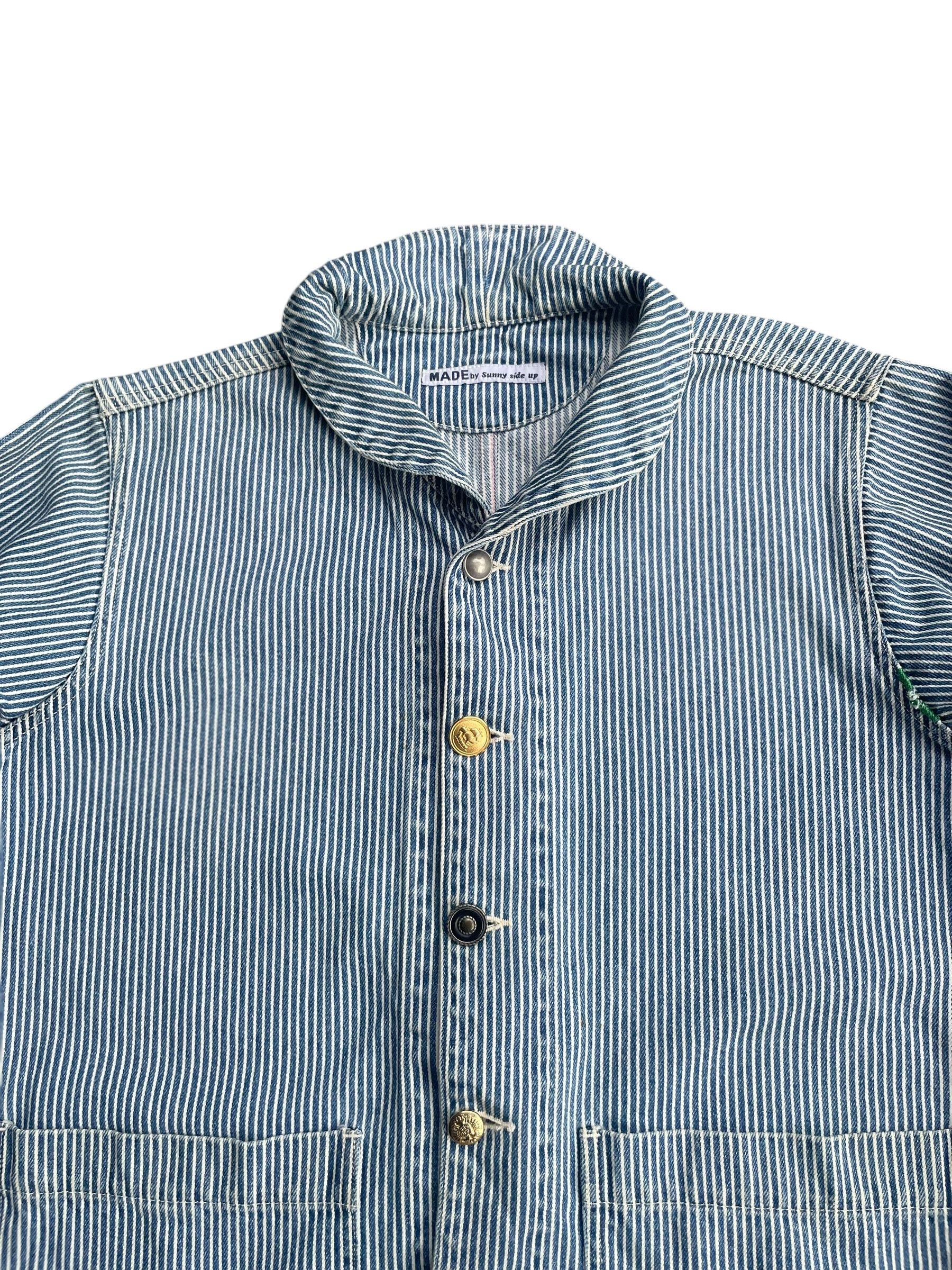 Japanese Brand Vintage USN Sunny Side Up Hickory Shawl Jacket Size US L / EU 52-54 / 3 - 3 Thumbnail