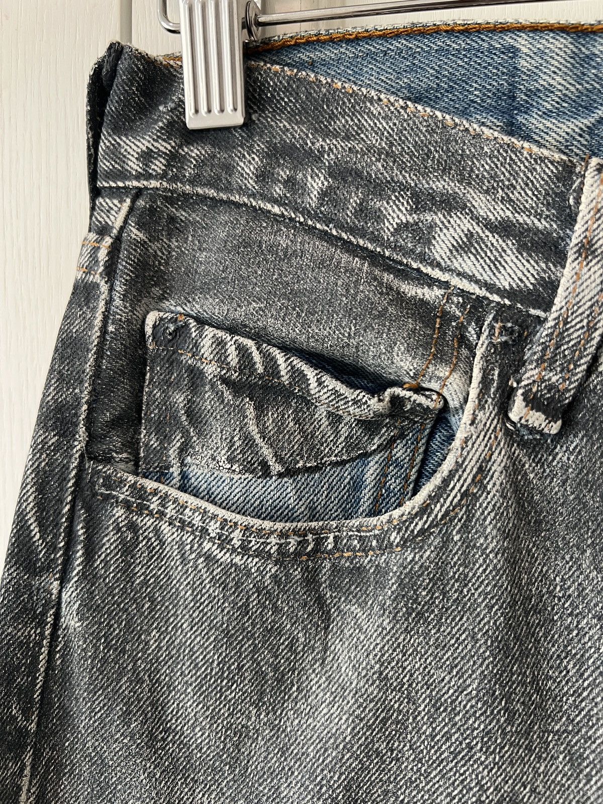 Maison Margiela 2005 ARTISANAL Martin Margiela Grey Painted Denim Size US 32 / EU 48 - 3 Thumbnail