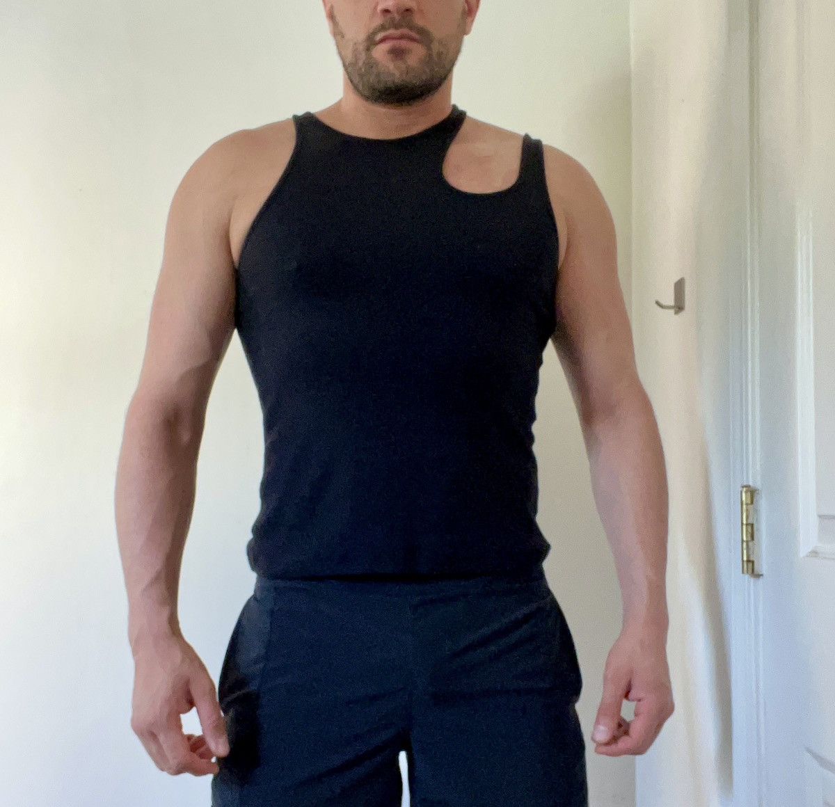 image of K.ngsley Romain Ribbed Tank Top in Black, Men's (Size Large)