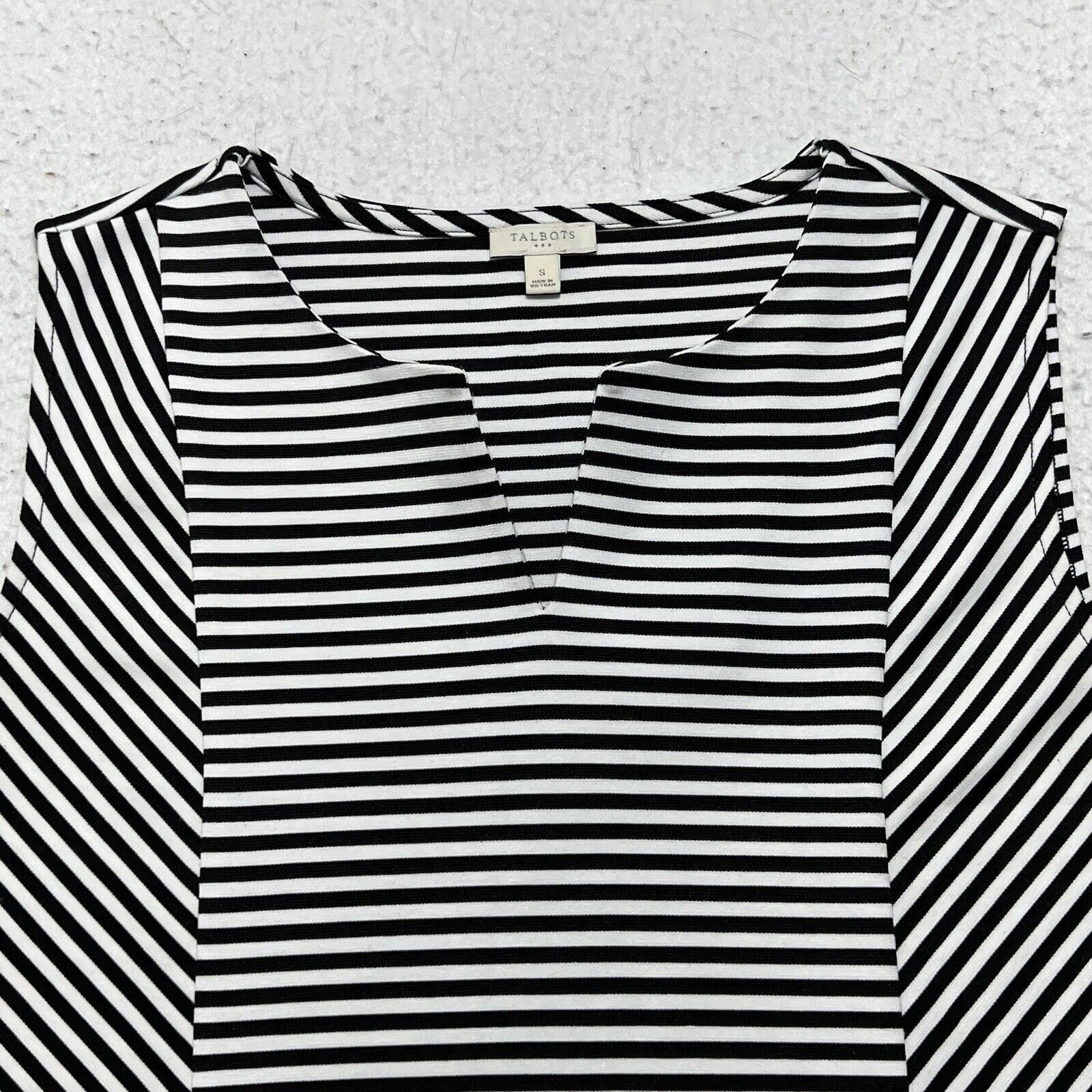 Other Talbots Small V-Neck Black + White Striped Pullover Tank Top Size S / US 4 / IT 40 - 2 Thumbnail
