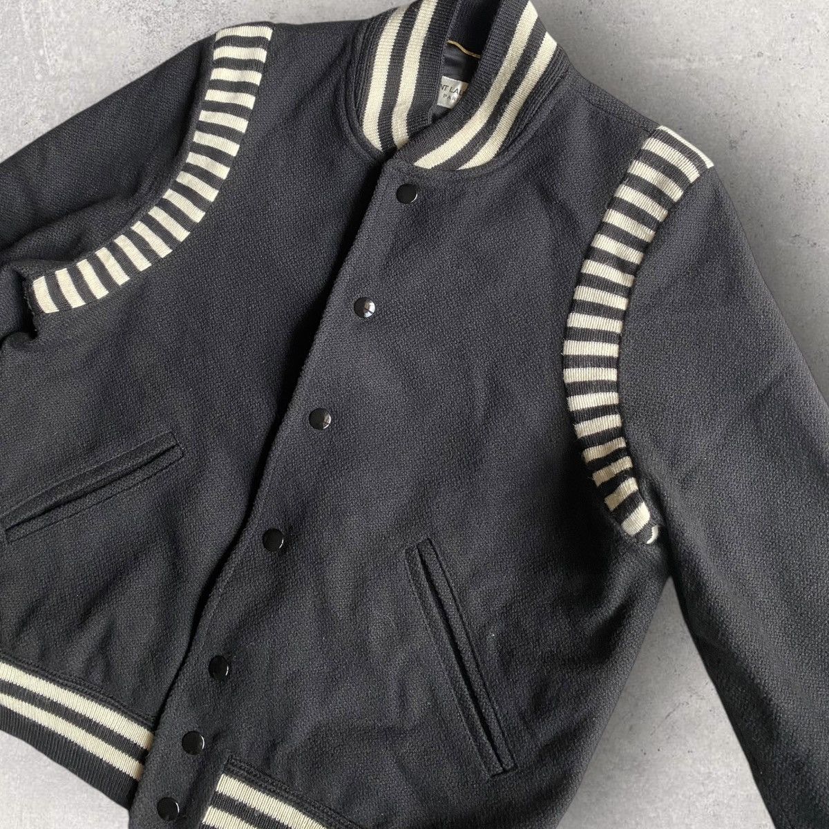 Hedi Slimane × Saint Laurent Paris FW16 Ray Stripped Teddy Jacket Size M / US 6-8 / IT 42-44 - 3 Thumbnail