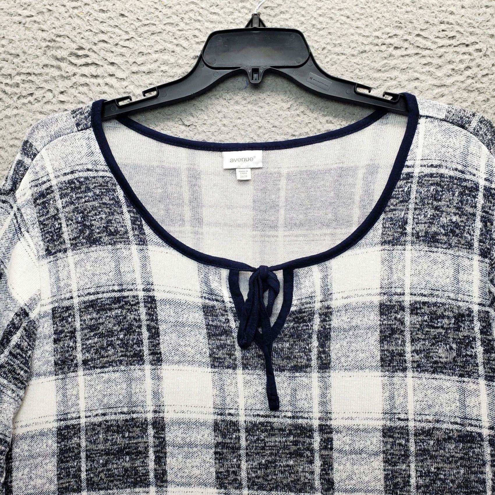 Avenue Avenue Blouse Womens 26/28 Plaid Stretch Long Sleeve V-Neck Casual Shirt Womens Size 26/28 Multicolor Size 4XL / US 24-26 - 3 Thumbnail