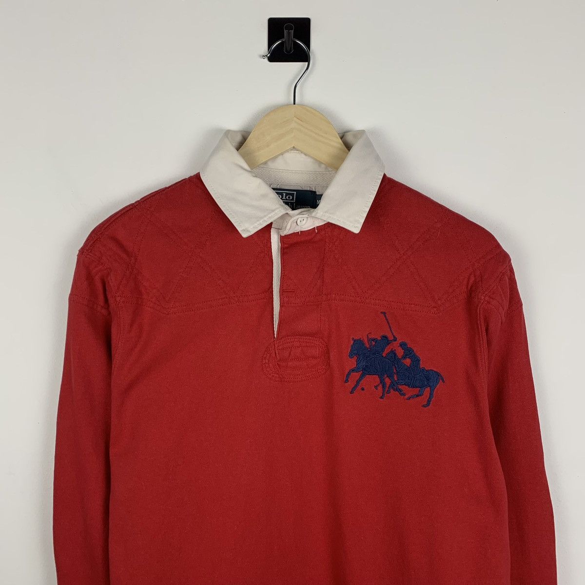Polo Ralph Lauren Vintage Polo Ralph Lauren Big Logo Rugby Shirt Size M Red Size US M / EU 48-50 / 2 - 2 Thumbnail