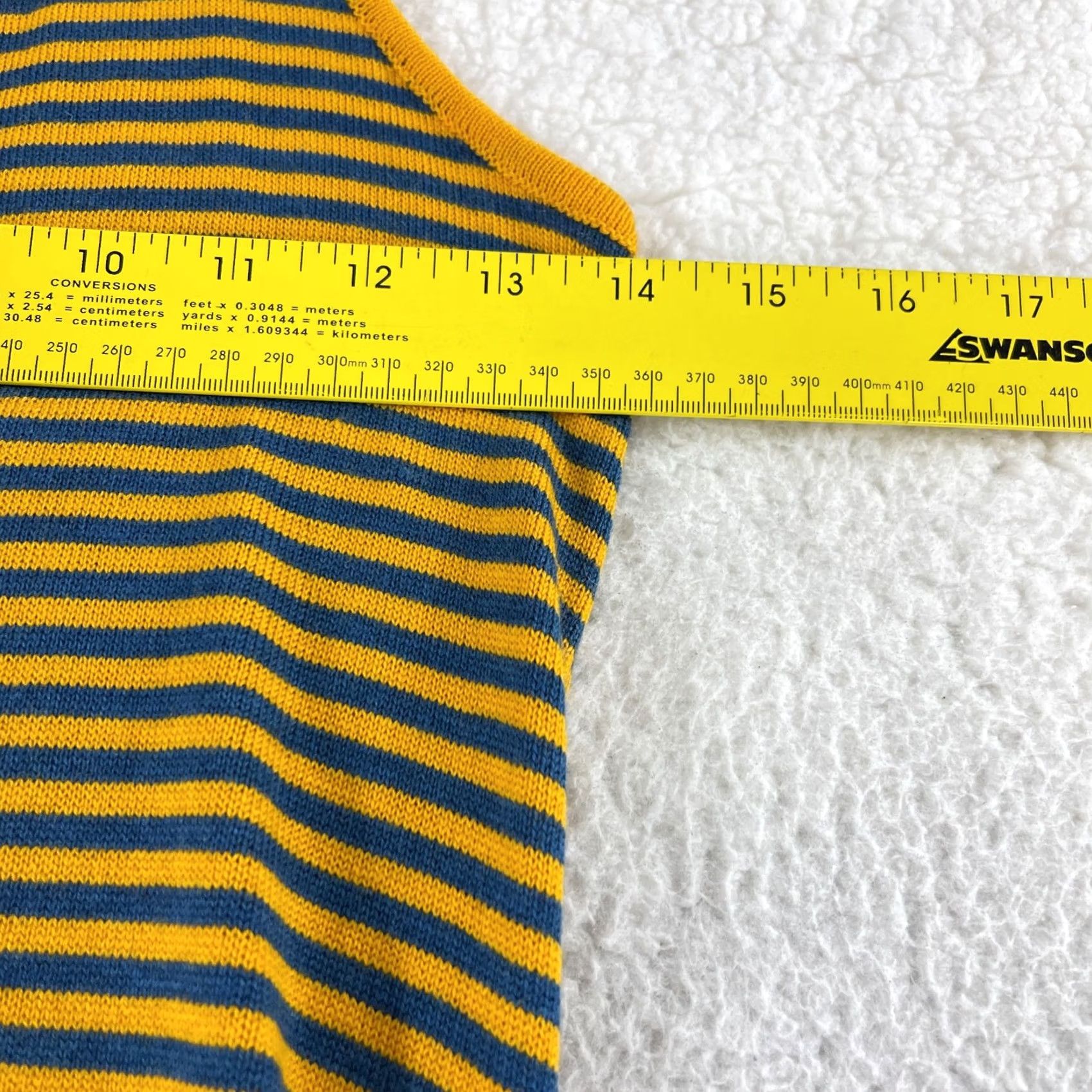 Vintage Callahan Nicky Halter Dress Womens Small Yellow Blue Stripe Knit Casual Pullover Dress Size S / US 4 / IT 40 - 4 Thumbnail