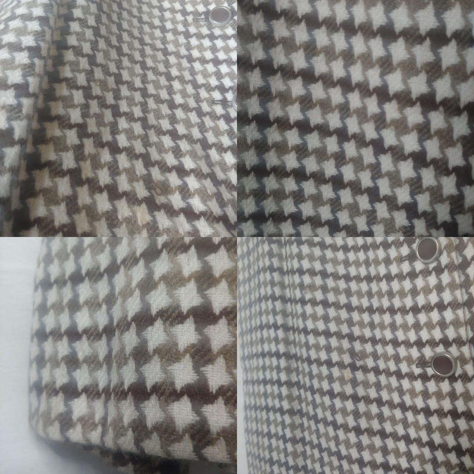 Vintage VINTAGE Skirt 1960s Houndstooth Button Front Long A-Line Maxi Women 12 Brown/White 40.5" Size 34" / US 12 / IT 48 - 8 Thumbnail