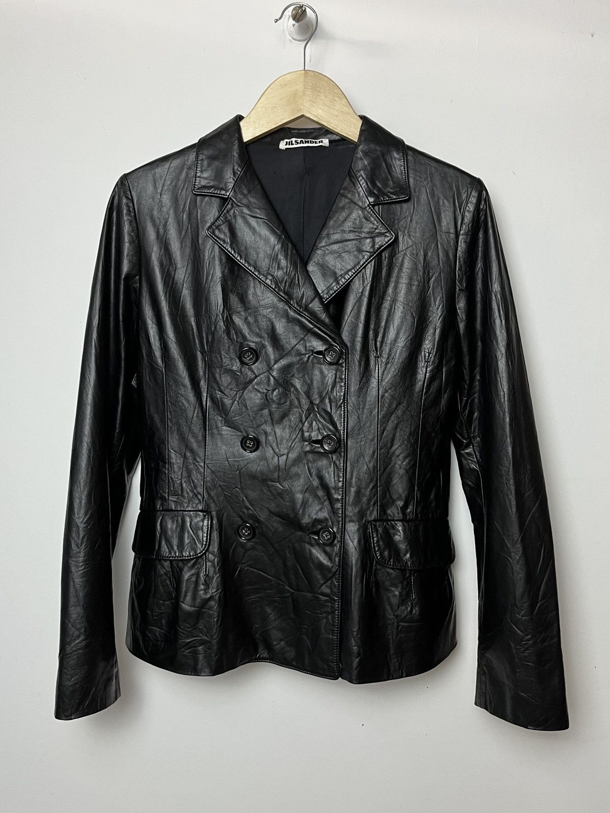 Jil Sander Jil Sander double breasted leather jacket Size S / US 4 / IT 40 - 1 Thumbnail