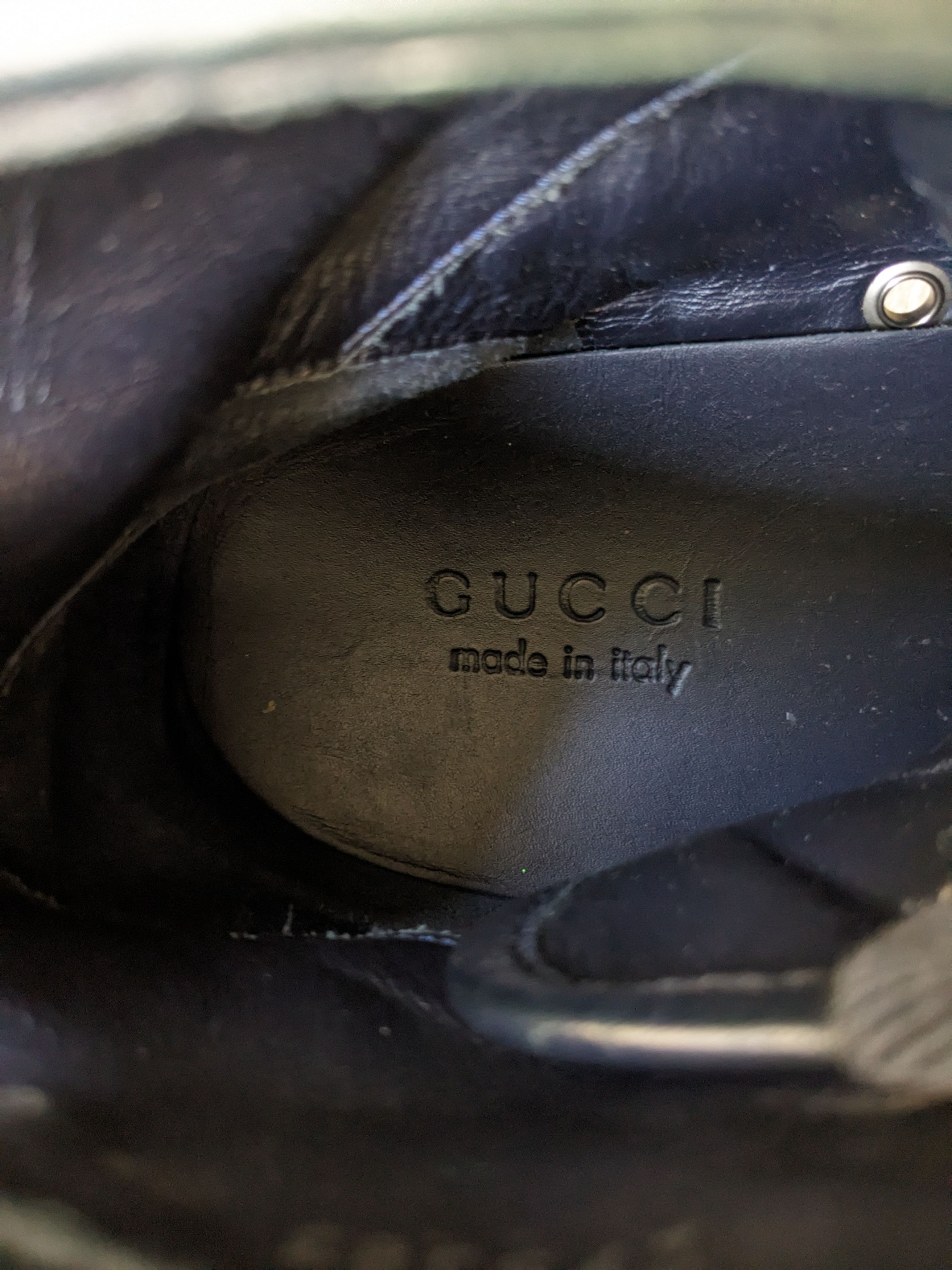 Gucci Gucci High Top Sneakers Navy Blue Leather Size 9.5 Lace Up Size US 9.5 / EU 42-43 - 9 Thumbnail