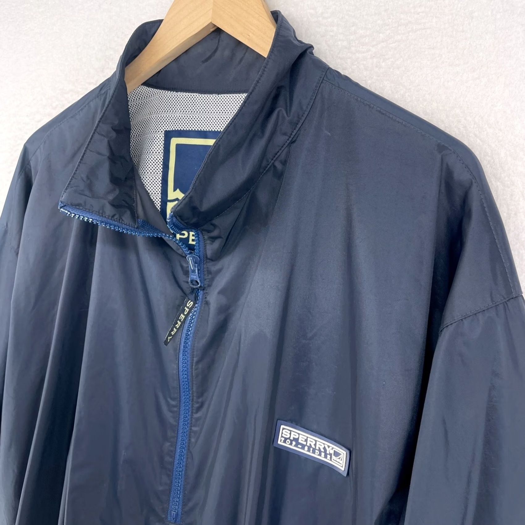 Sperry SPERRY Top Sider Windbreaker Jacket Mens L Blue Nylon 1/2 Zip Pullover Cinched Size US L / EU 52-54 / 3 - 2 Thumbnail