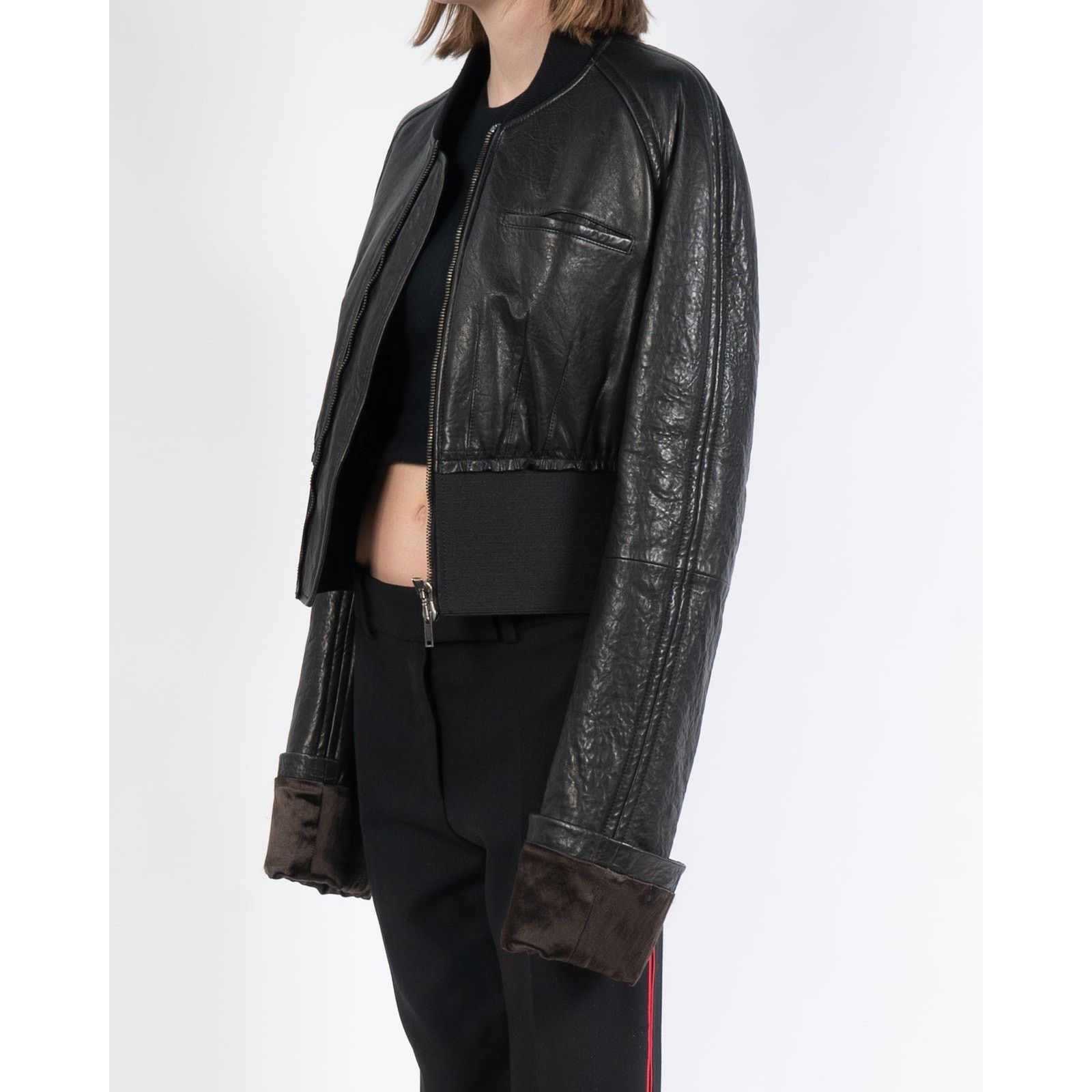 Haider Ackermann FW15 Oversized Sleeves Bomber in Black Leather Size S / US 4 / IT 40 - 5 Thumbnail