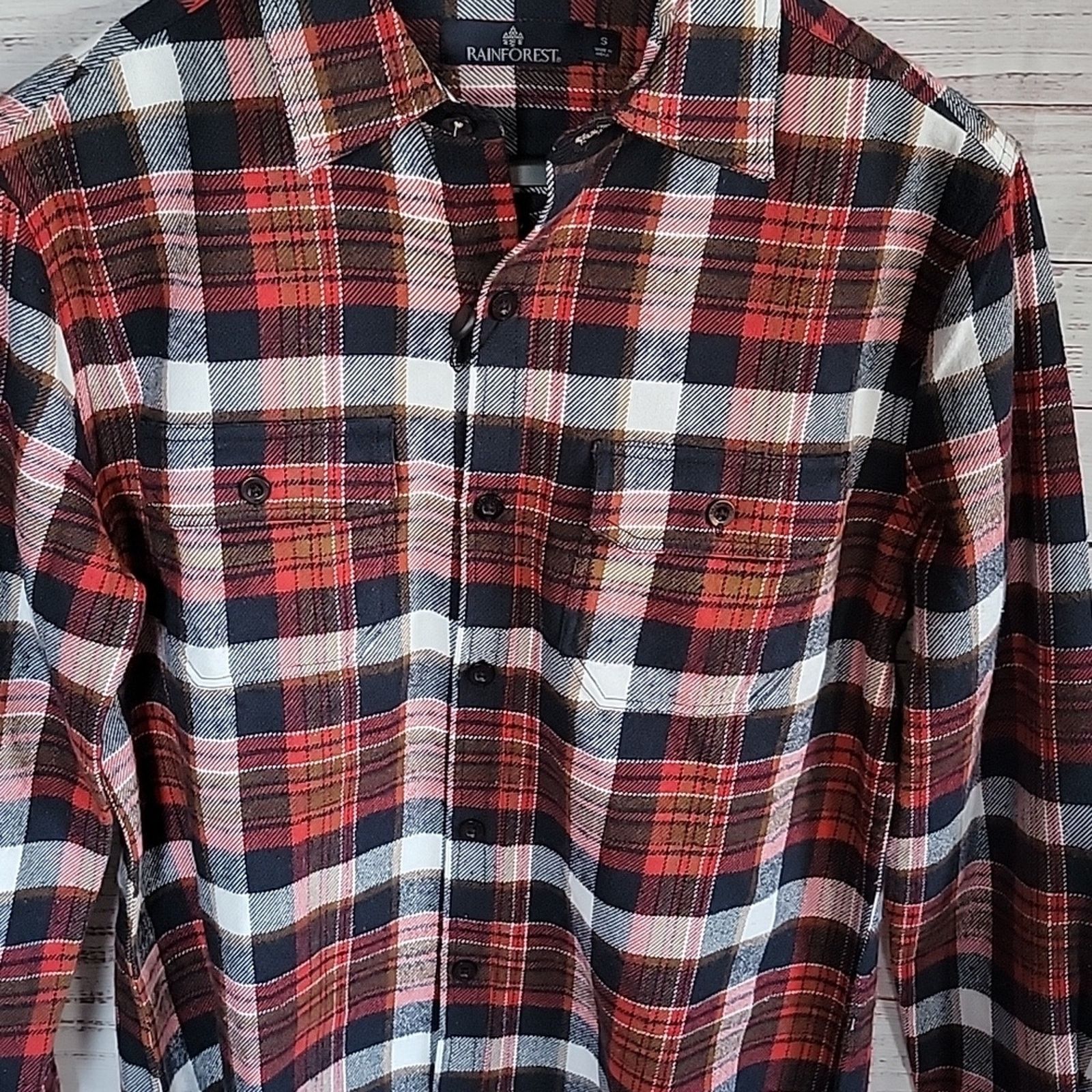 Rainforest Rainforest Red Navy Plaid Flannel Shirt Size Small Size US S / EU 44-46 / 1 - 6 Thumbnail